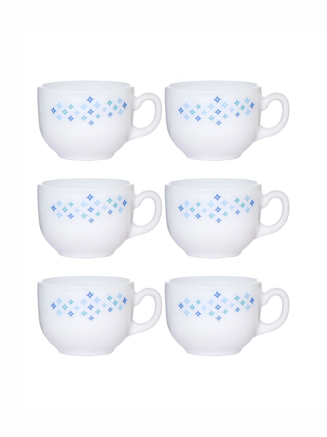 

Cello White 6 Pieces Floral Printed Glossy Cups 160 ml