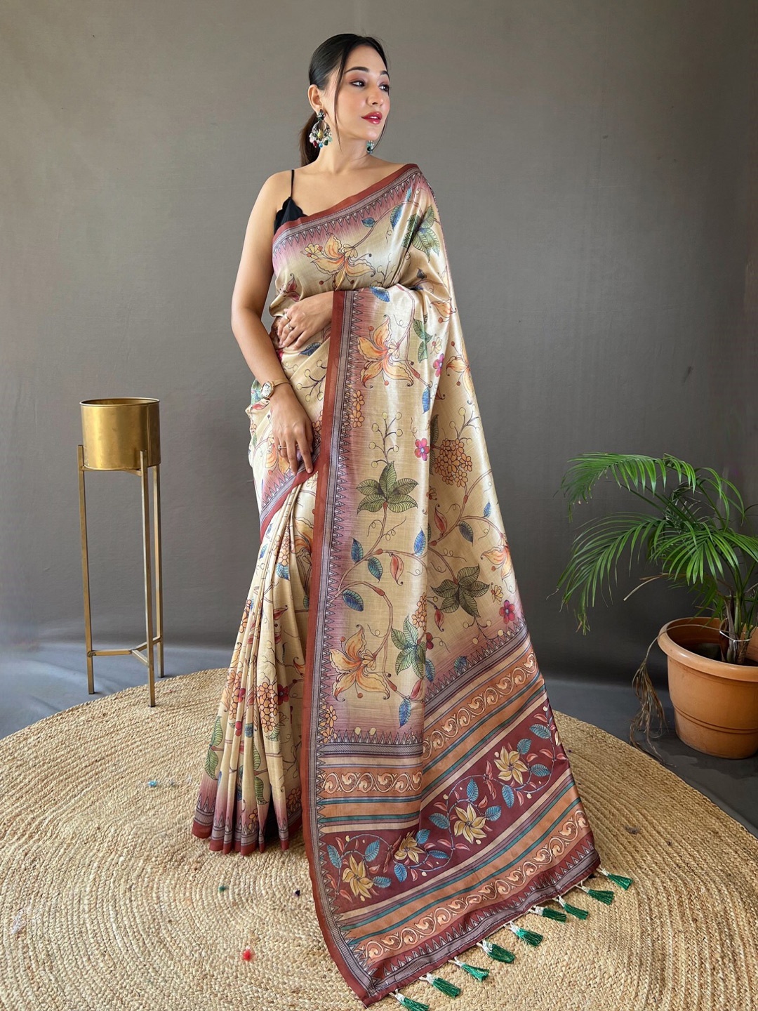 

LeeliPeeri Designer Ethnic Motifs Chanderi Saree, Yellow