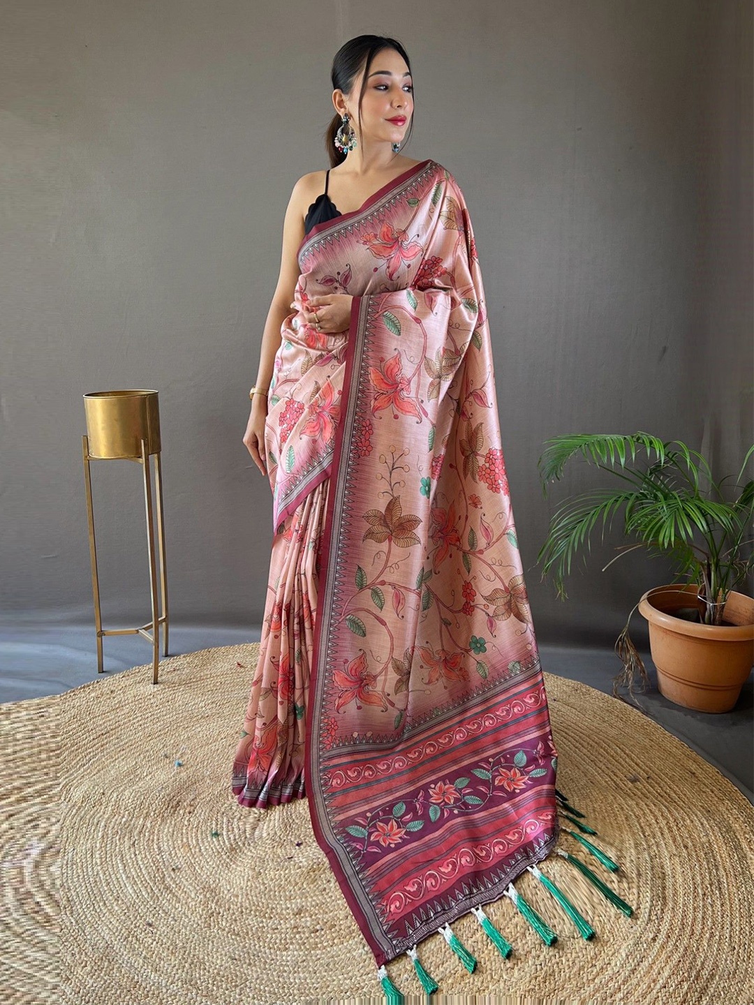

LeeliPeeri Designer Ethnic Motifs Chanderi Saree, Pink