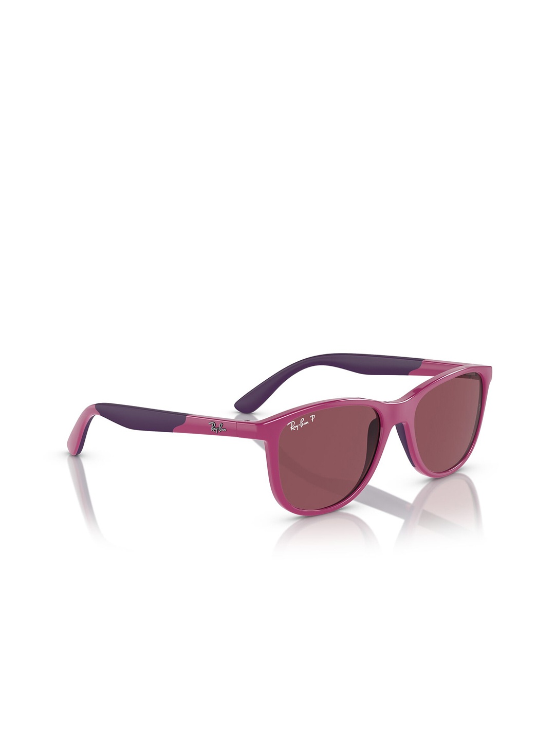 

Ray-Ban Kids Unisex Polarized Violet Lens Square Sunglasses - 0RJ9077S71495Q49