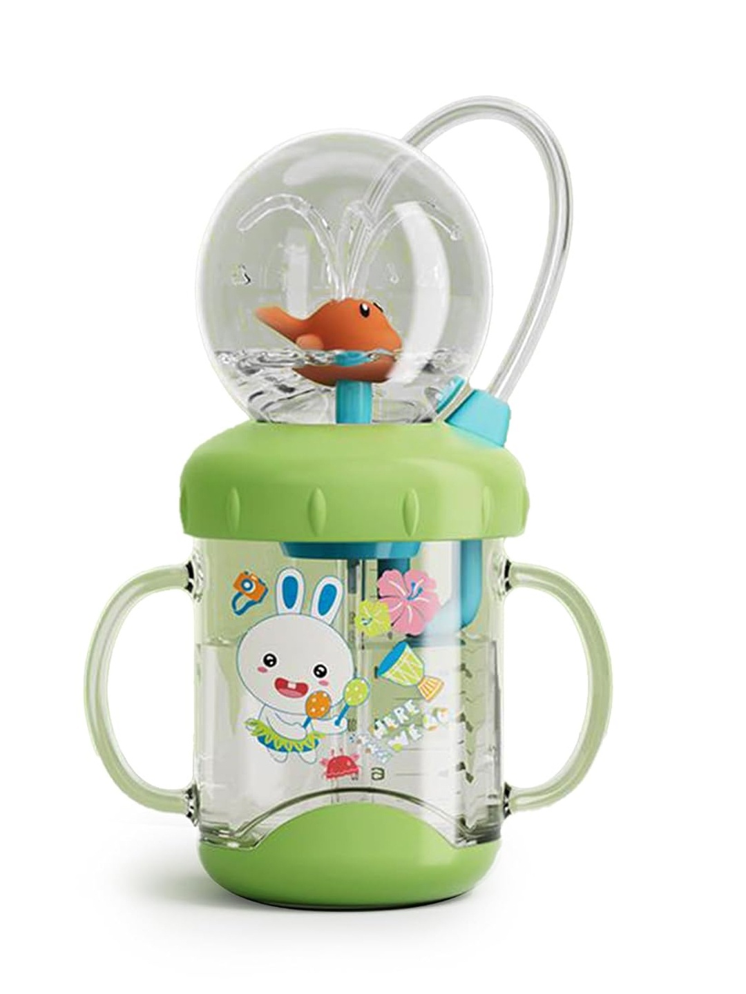 

Kidology Kids Green Whale Spray Straw Water Sipper 250ml, White