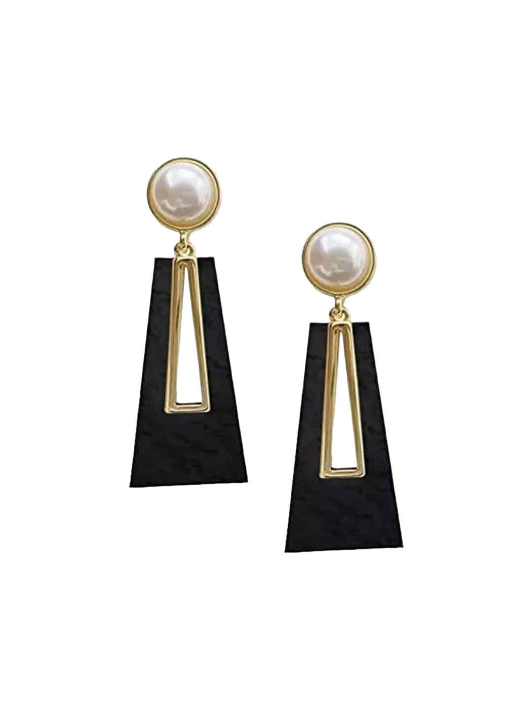 

Xivir Gold-Plated Artificial Beads Beaded Contemporary Drop Earrings