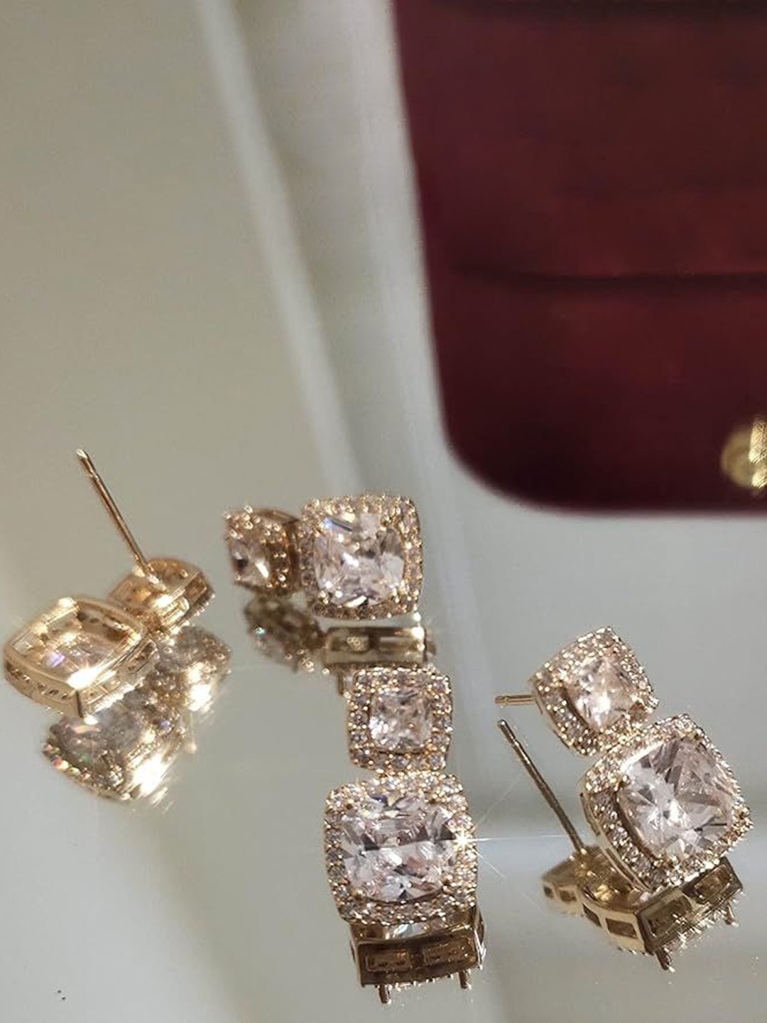 

Xivir Silver-Plated Square Drop Earrings, Gold