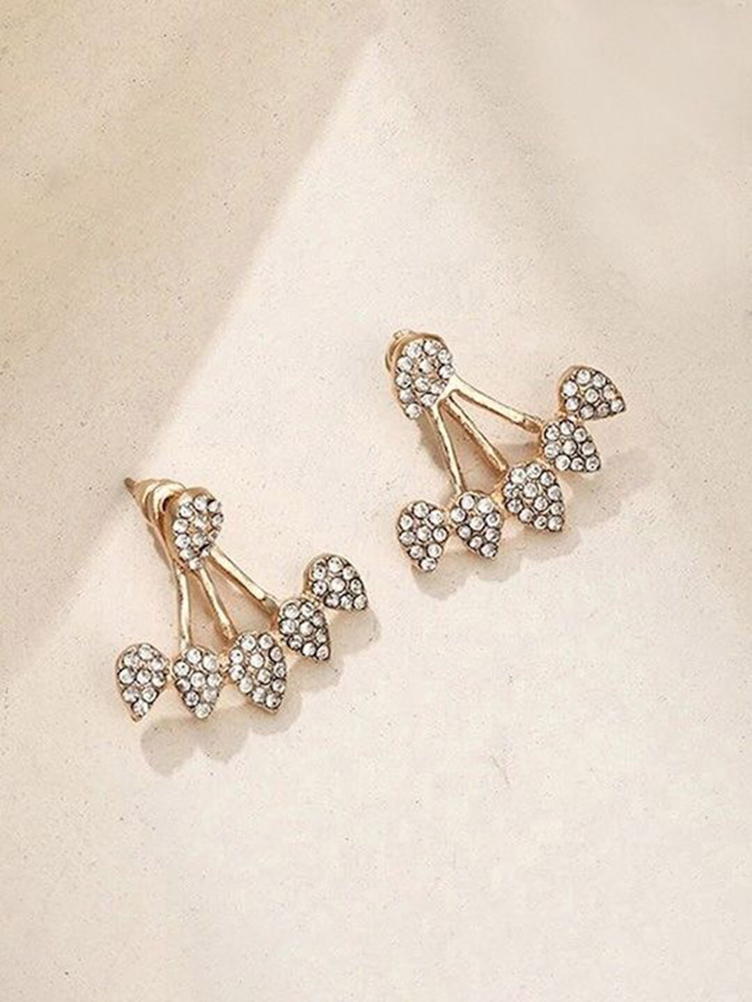 

Xivir Gold Plated Stones Studded Contemporary Drop Earrings