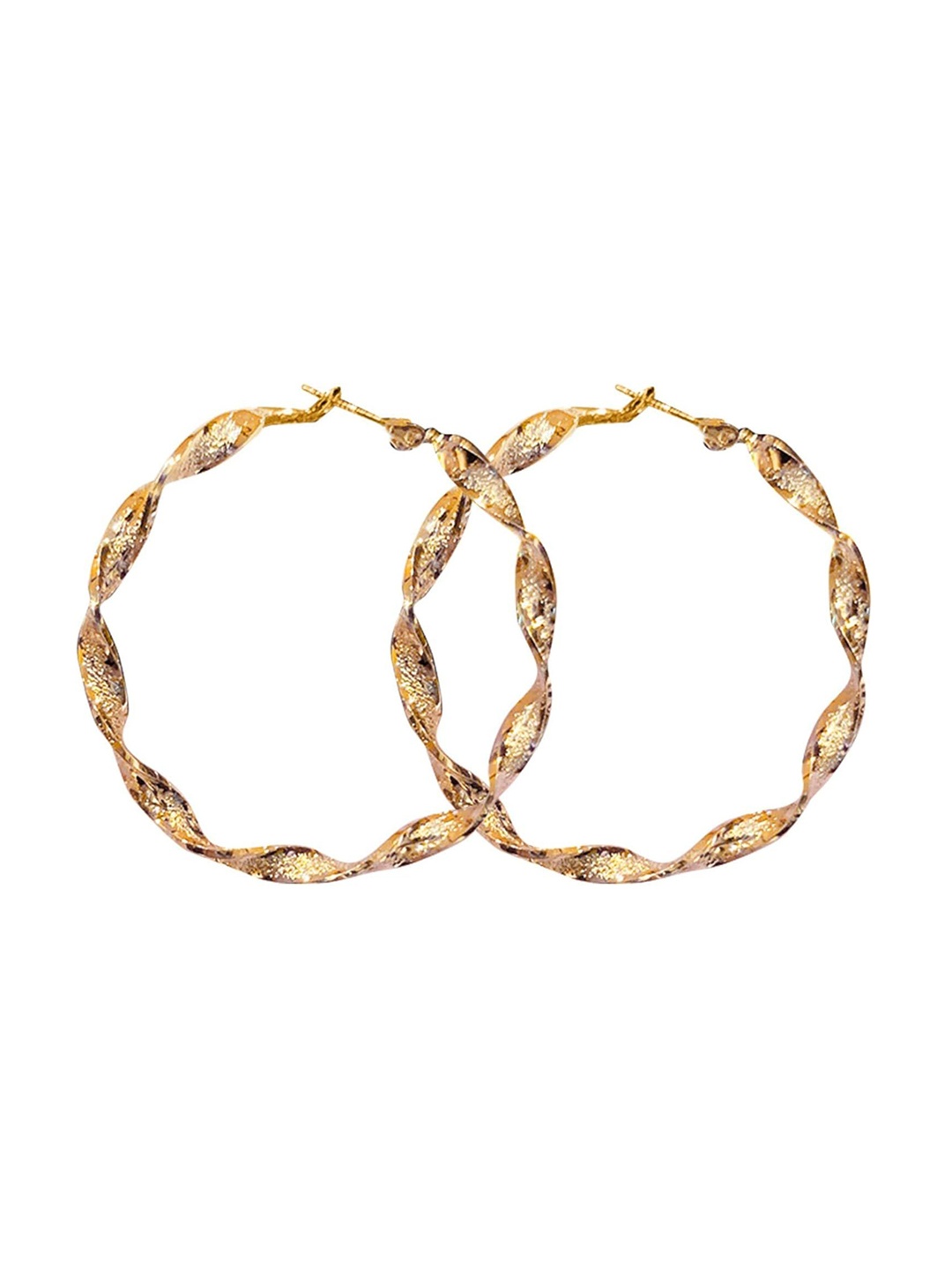 

Xivir Gold-Plated Contemporary Hoop Earrings