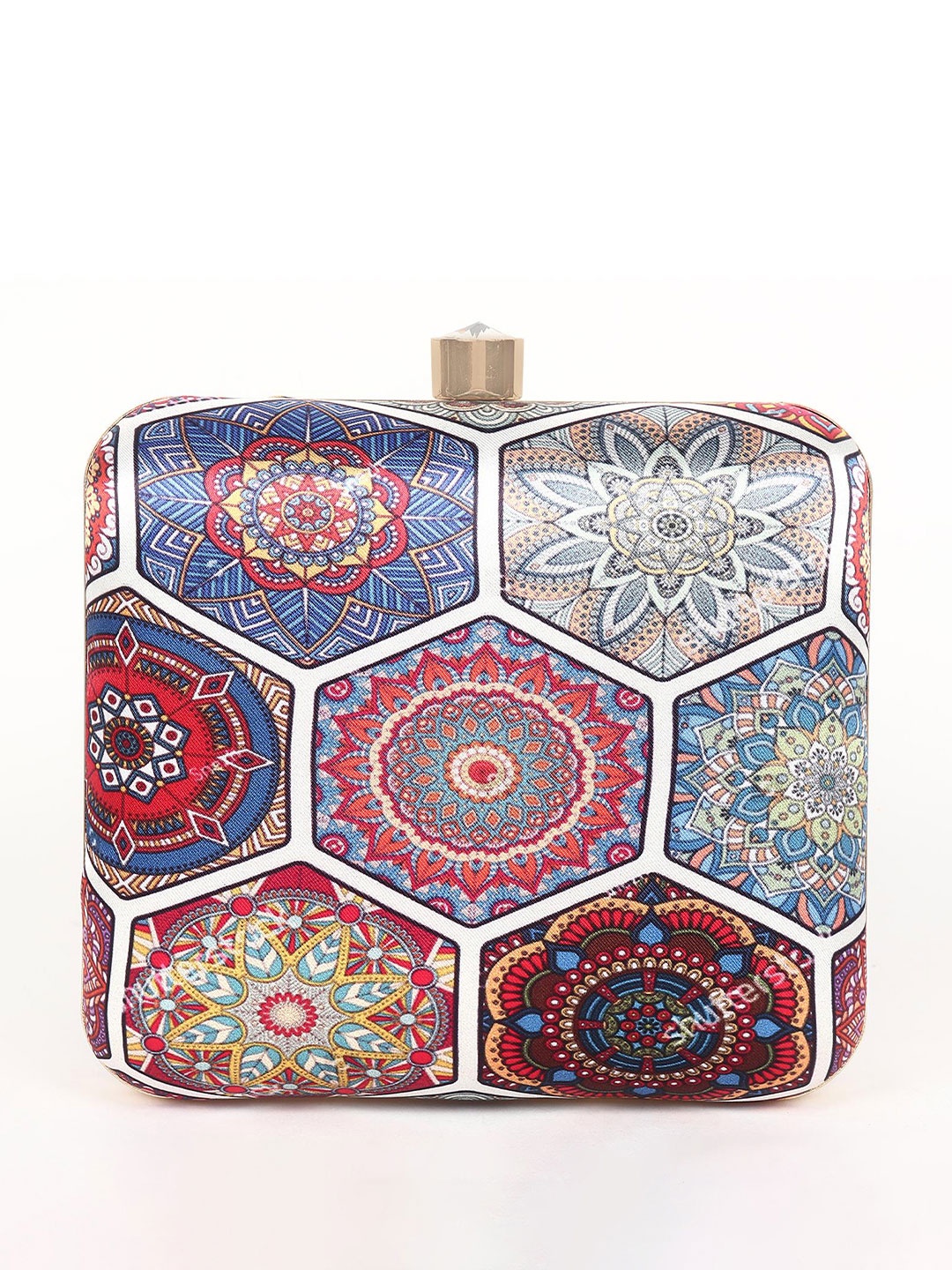 

DressBerry Printed Box Clutch, Red