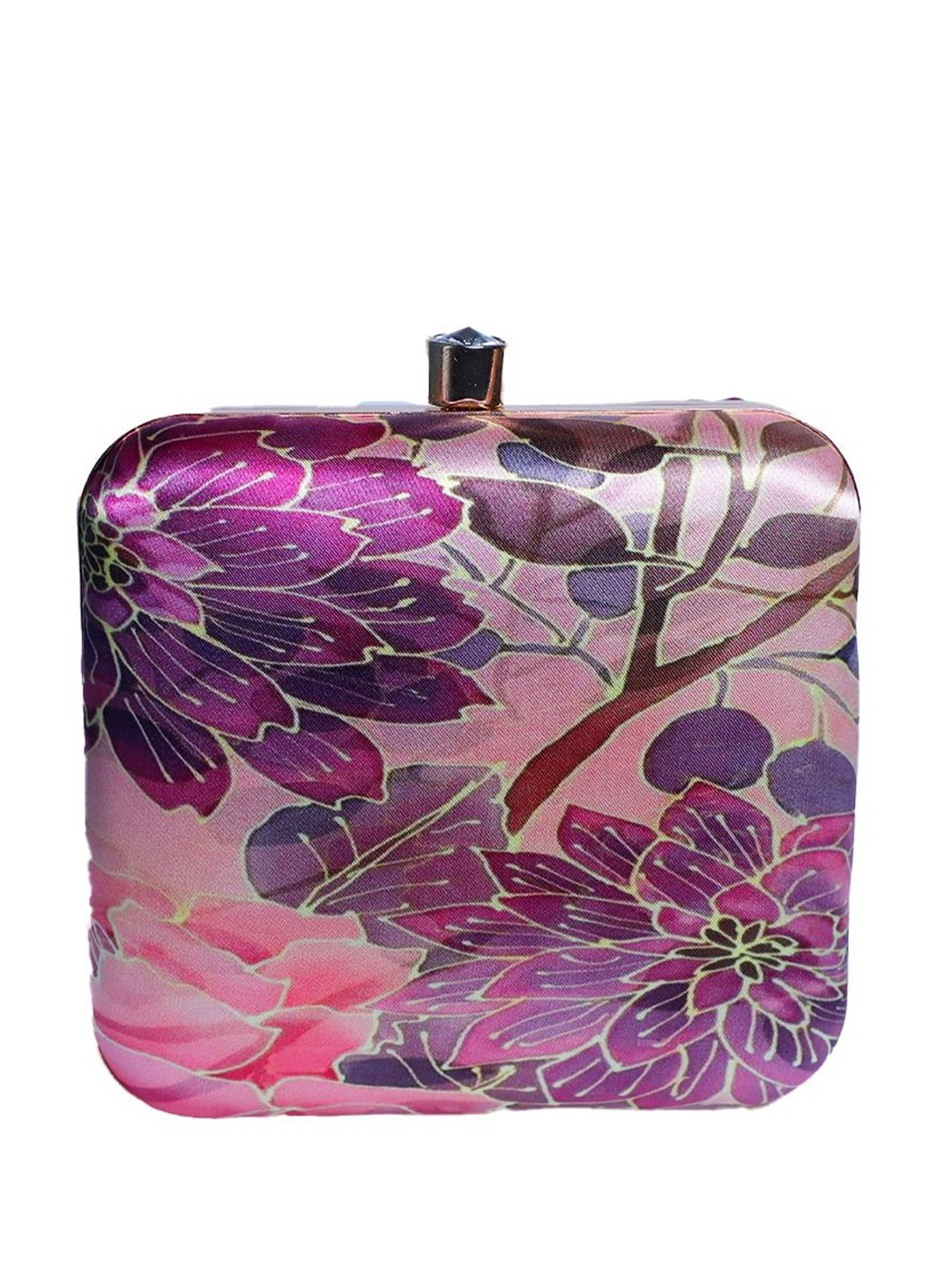 

DressBerry Printed Box Clutch, Purple
