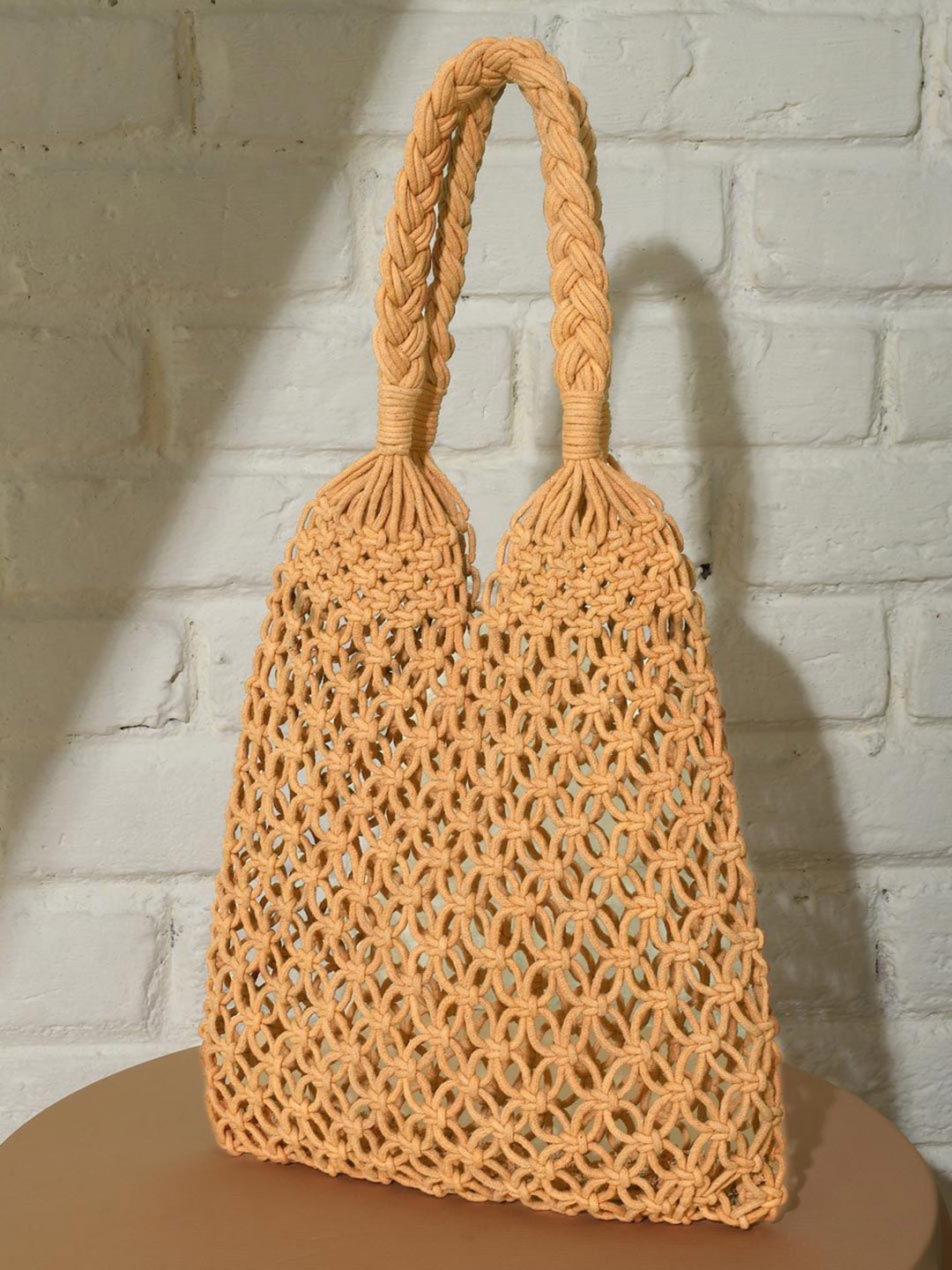 

Fabindia Oversized Bucket Satchel, Beige