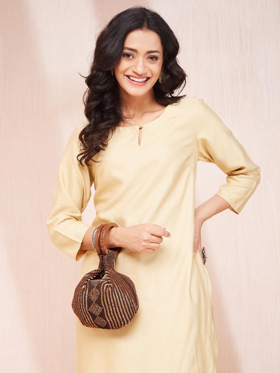 

Fabindia Embellished Potli Clutch, Copper