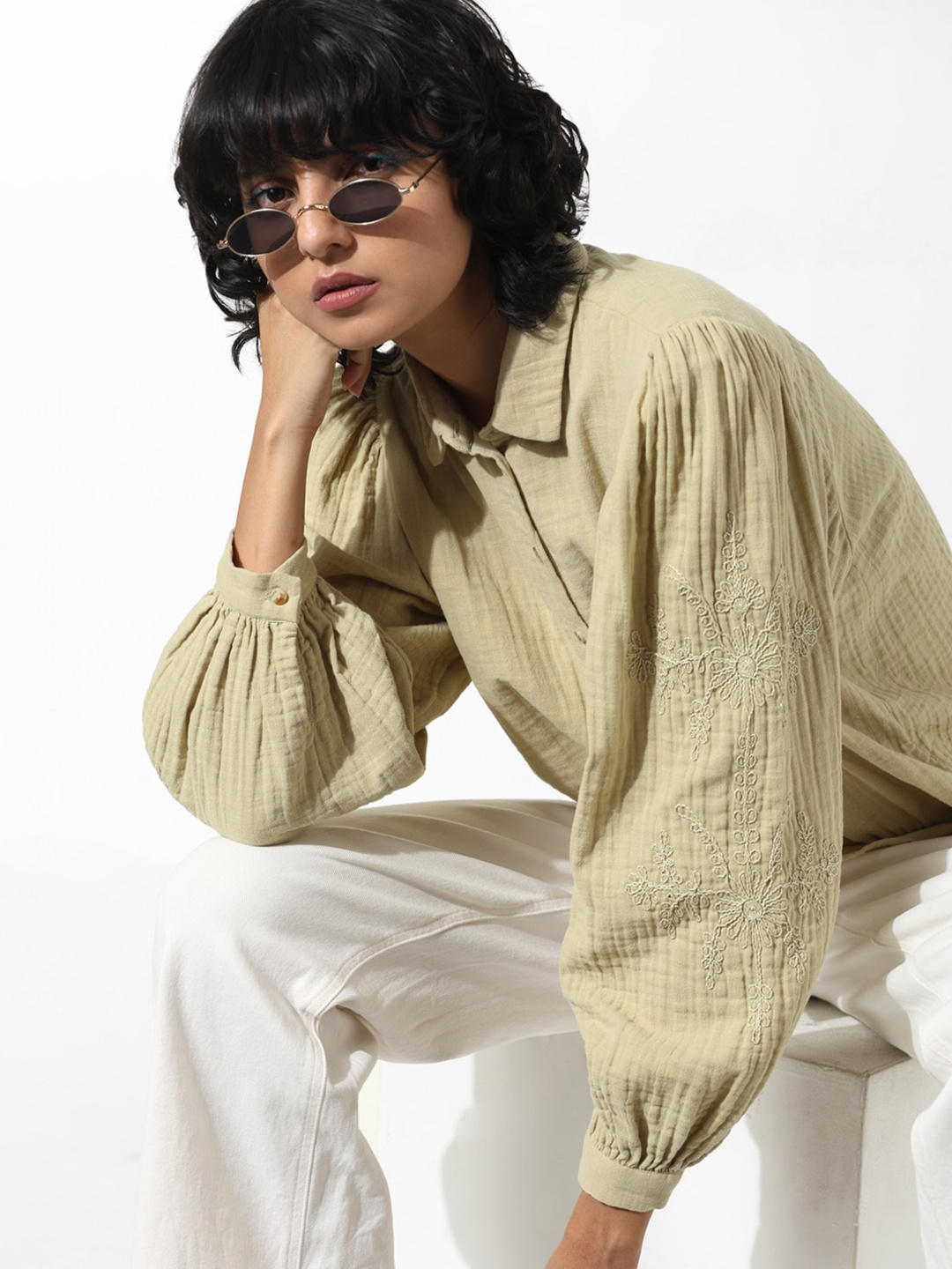 

ONLY Long Sleeves Casual Shirt, Green
