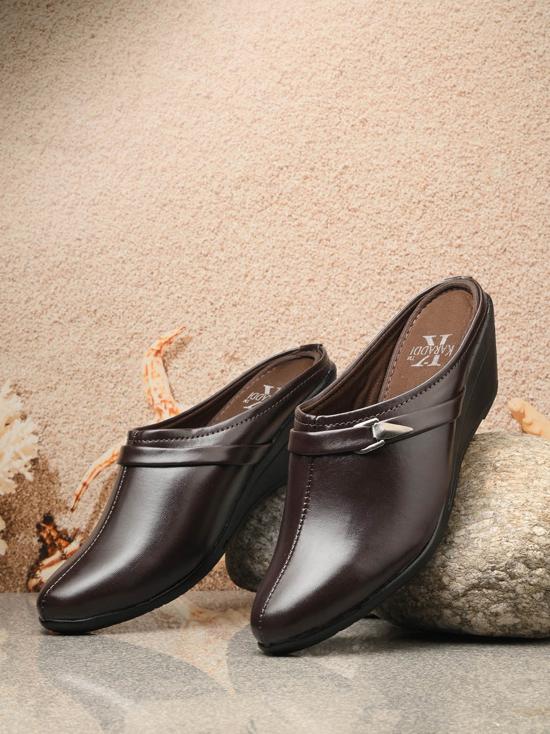 

KARADDI Women Wedge Heeled Ballerinas, Brown