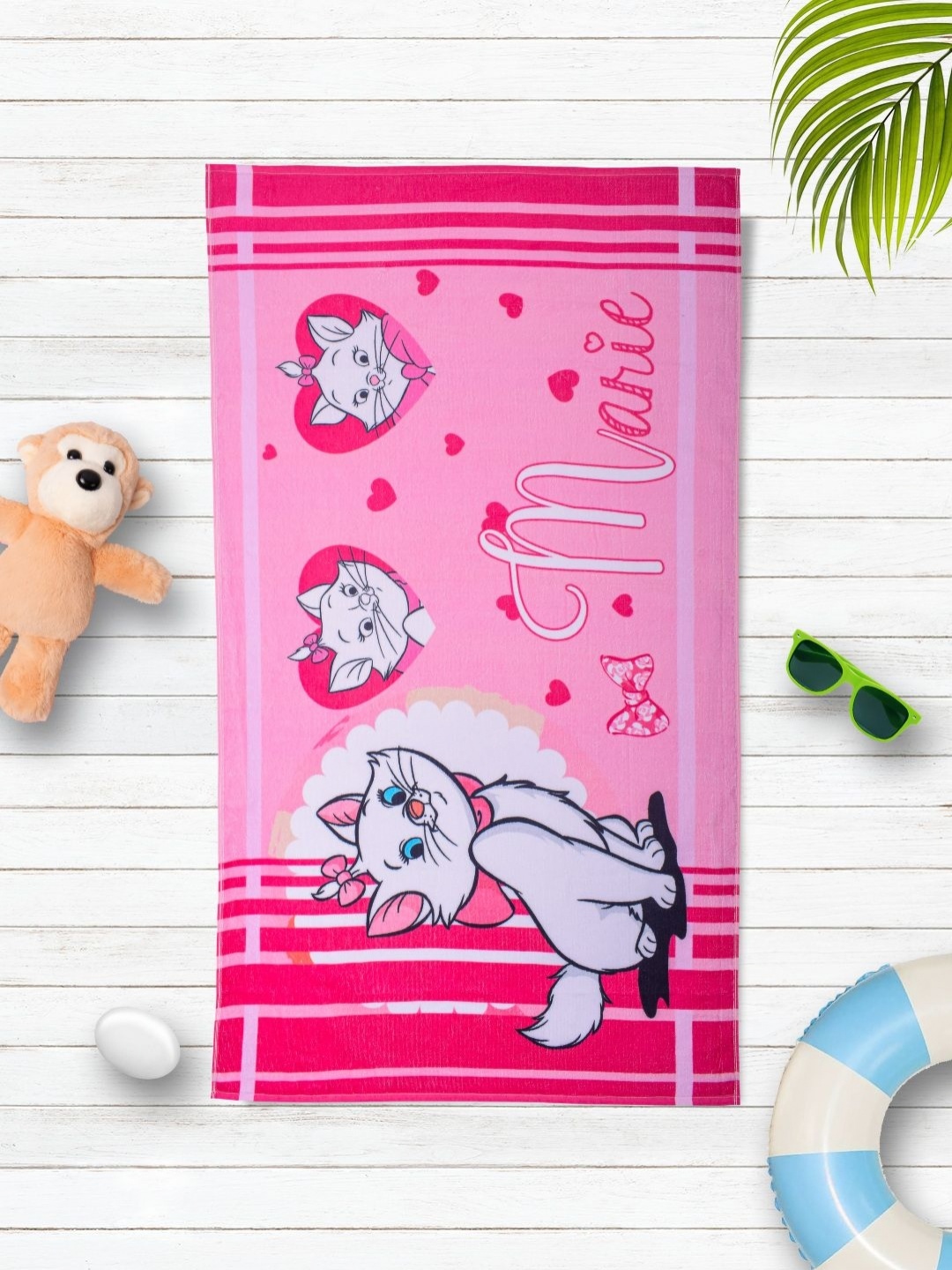 

SPACES Pink & White Printed Pure Cotton 380 GSM Bath Towel