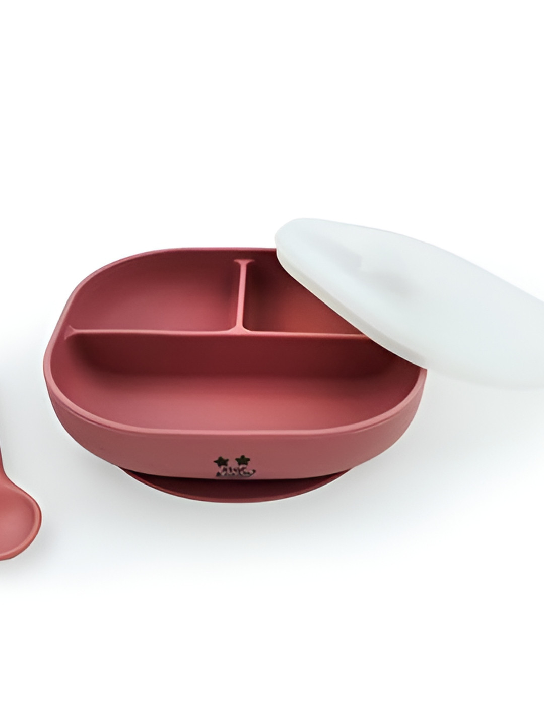 

Starkiddo Kids Pink 2 Pieces Food-Grade Suction Plate With Spoon