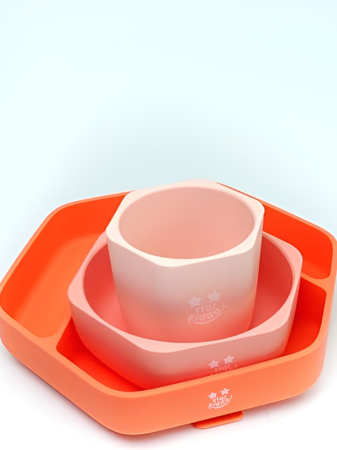 

Starkiddo Bamboo Crab Kids Orange-Colored Silicone Plates