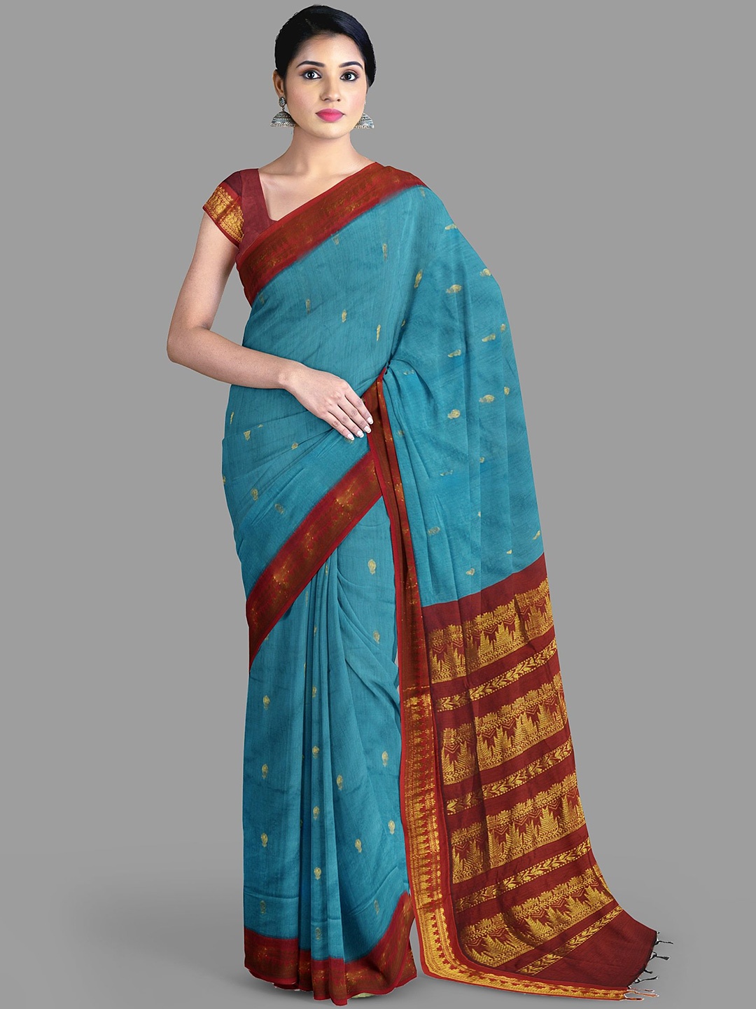 

The Chennai Silks Ethnic Motifs Zari Saree, Blue