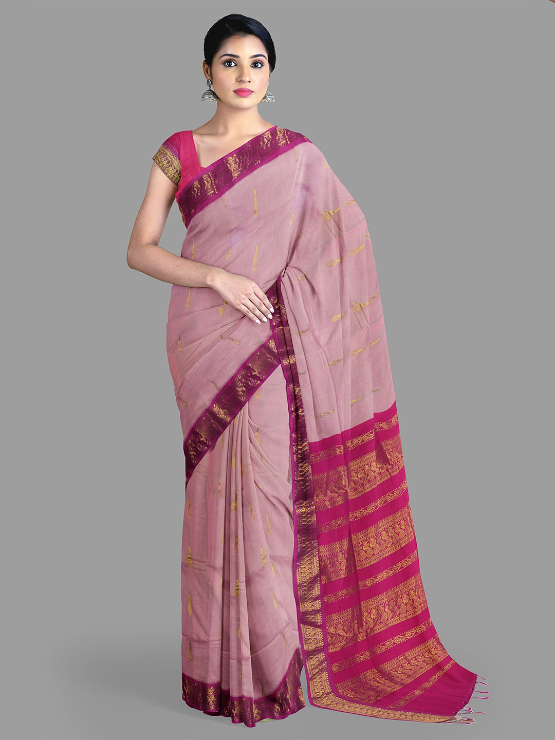 

The Chennai Silks Woven Design Zari Saree, Pink