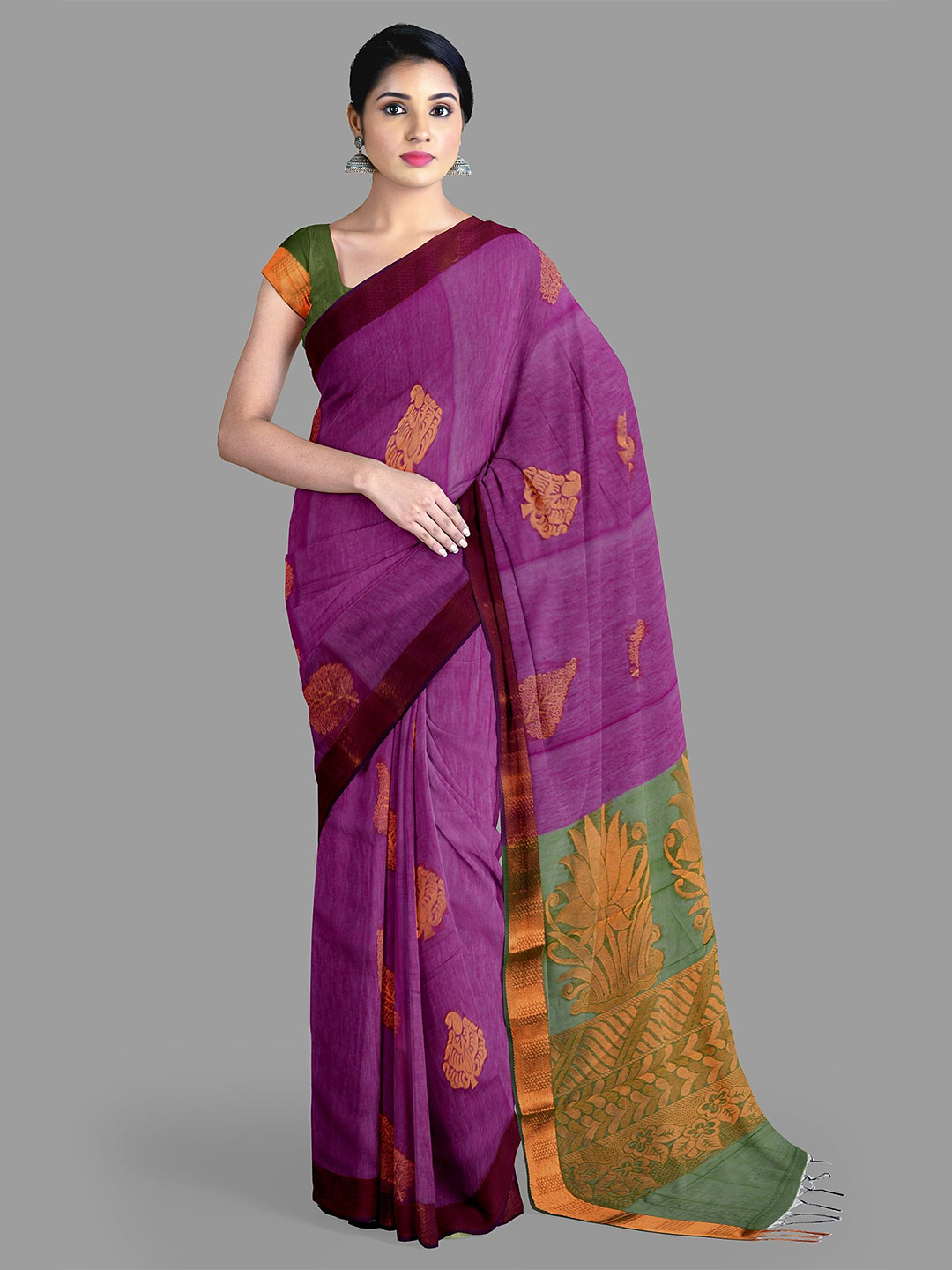 

The Chennai Silks Ethnic Motifs Zari Sambalpuri Saree, Magenta
