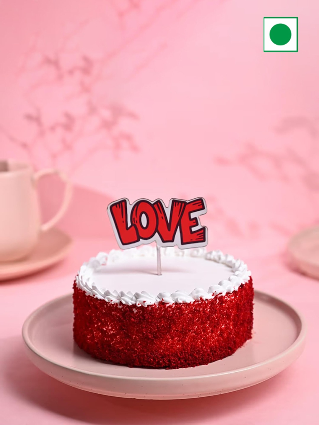 

Floweraura Round Shape Red Velvet Flavour Eggless Cake -500 g
