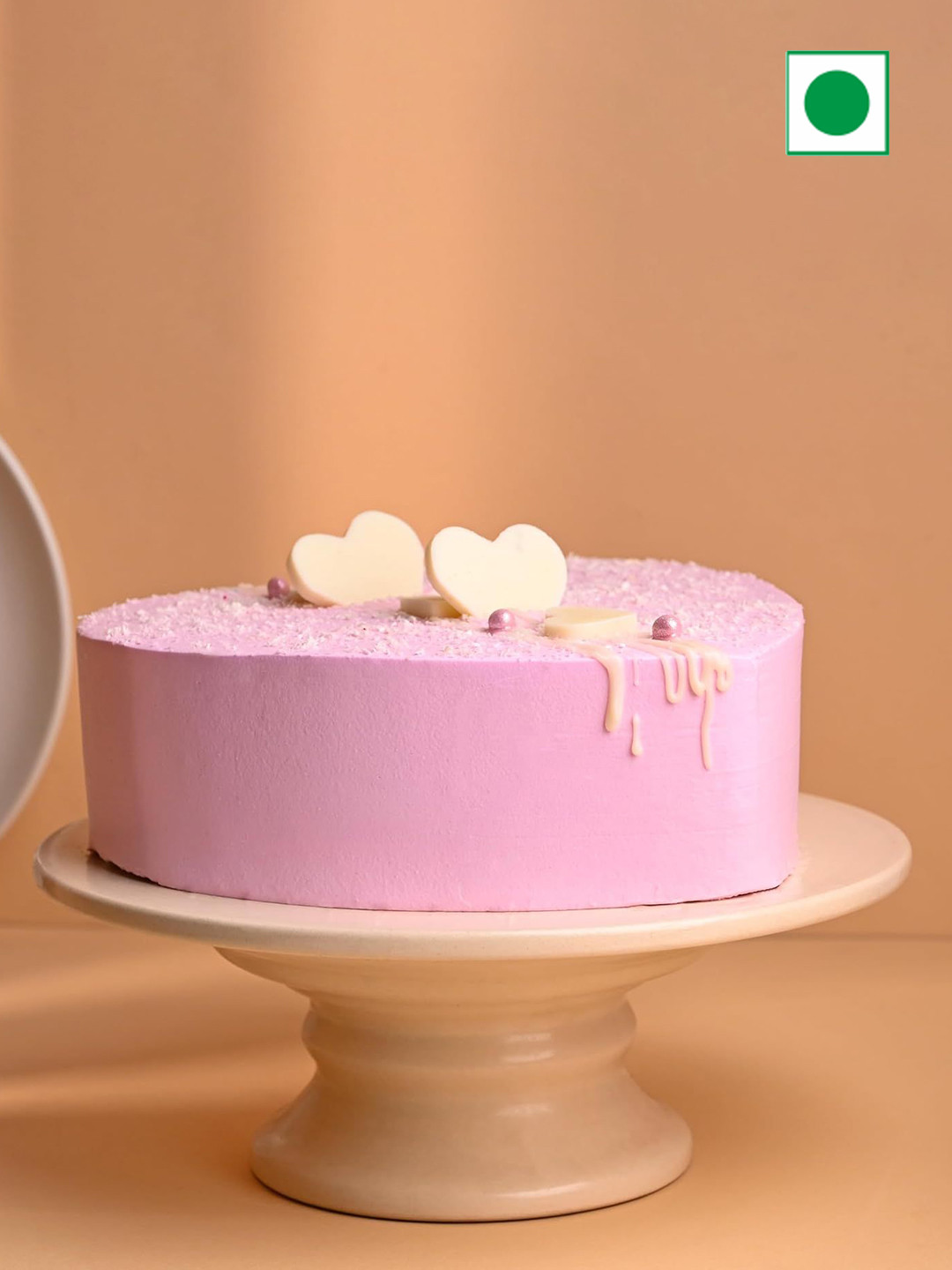 

Floweraura Strawberry Flavour Delicious Silky Smooth Fresh Delight Heart Shape Cake 500 g, Pink