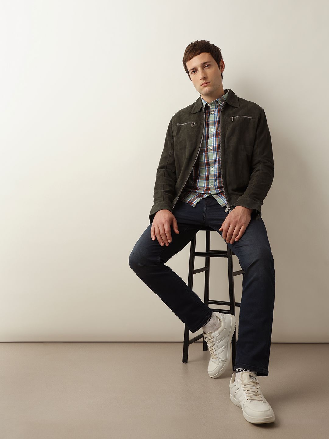 

SELECTED Tartan Checked Cotton Casual Shirt, Green