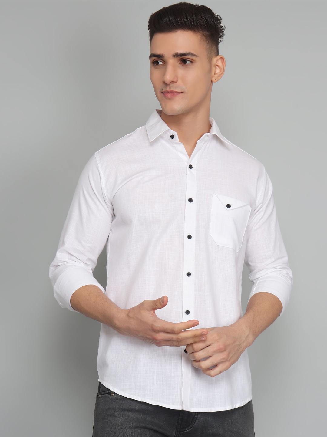 

TRYBUY.IN Original Cotton Casual Shirt, White