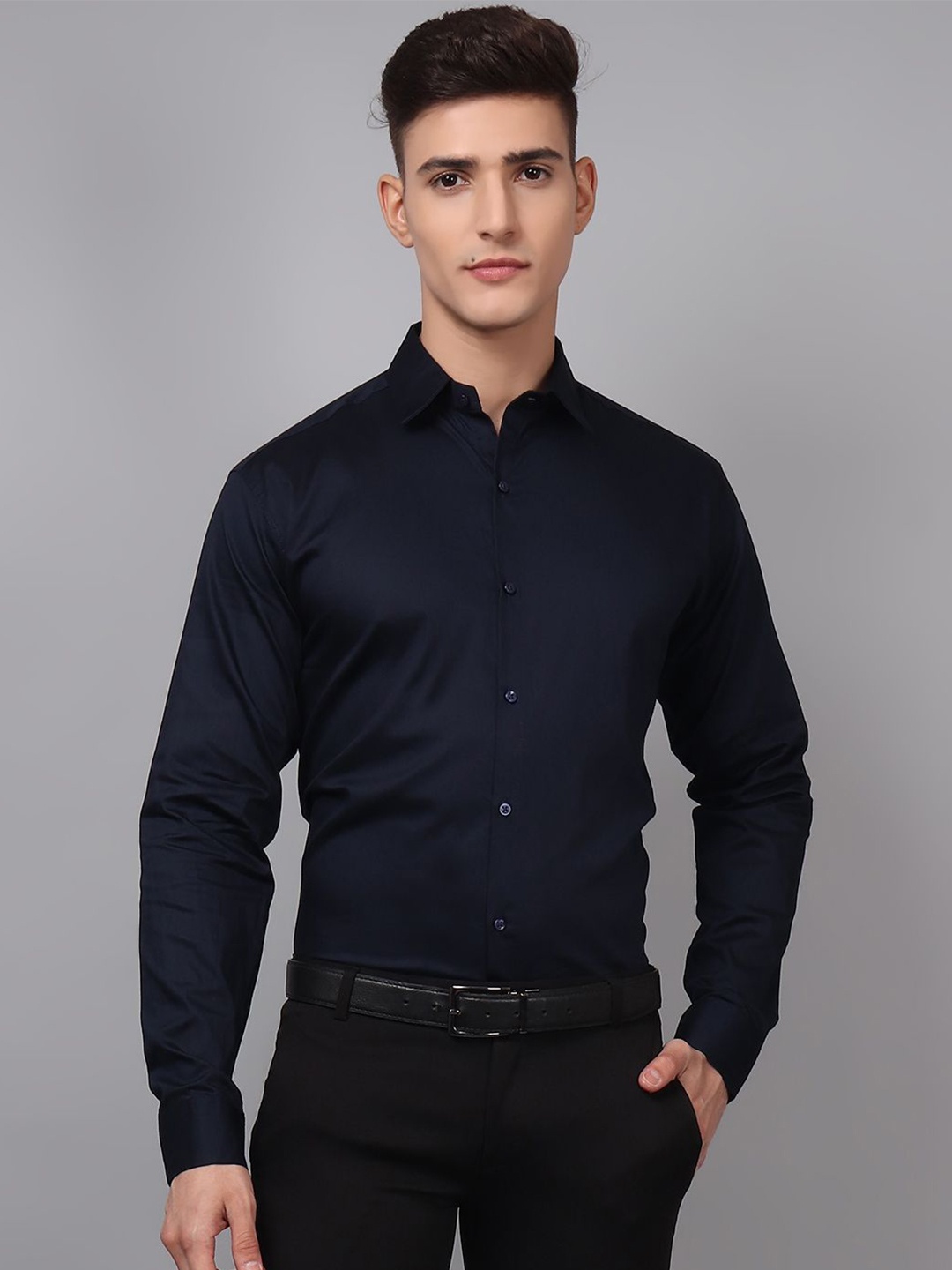 

TRYBUY.IN Cotton Opaque Casual Shirt, Navy blue