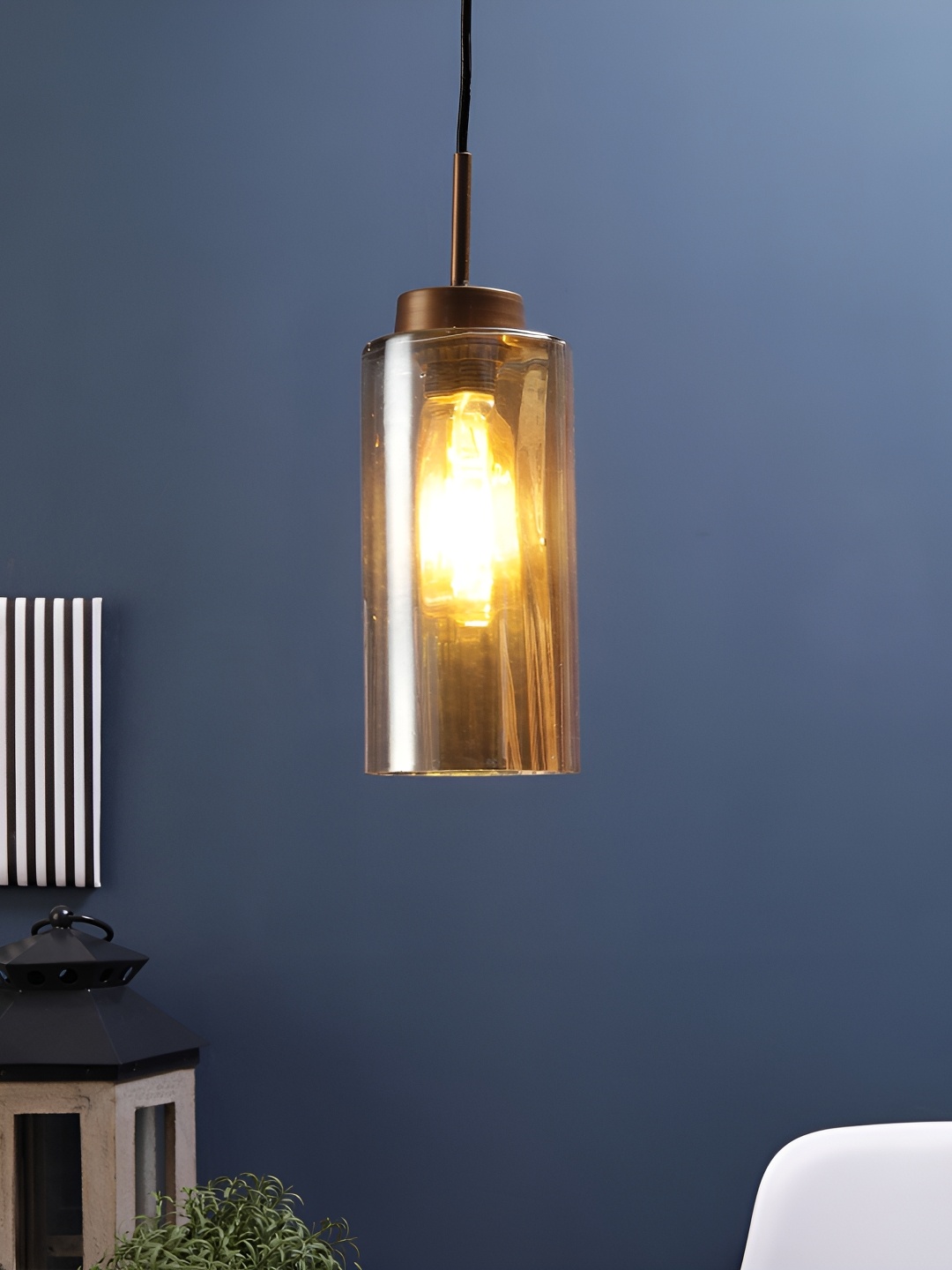

ELIANTE Gold-Toned Glass Contemporary Ceiling Lamp