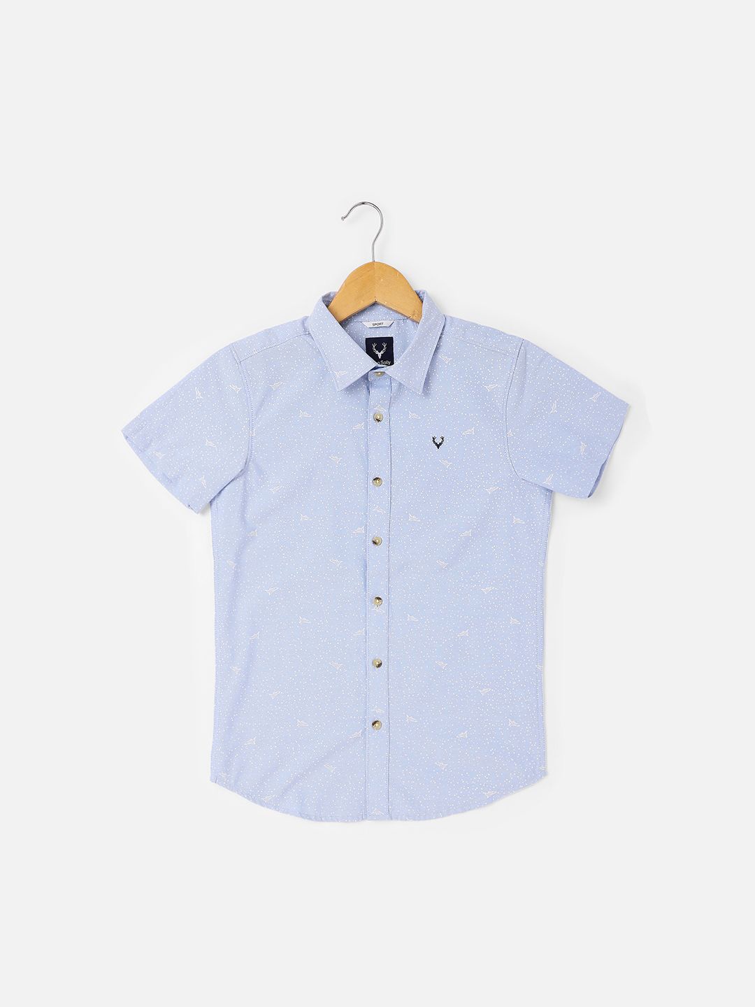 

Allen Solly Junior Boys Spread Collar Short Sleeves Cotton Shirt, Blue