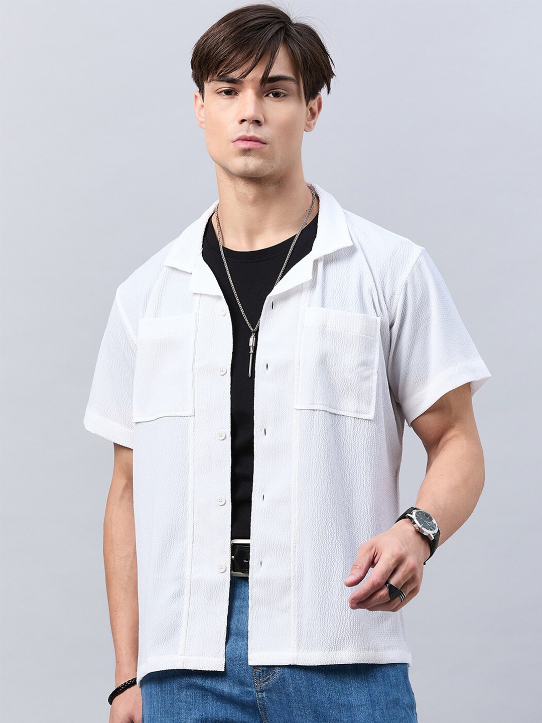 

Style Quotient White Relaxed Opaque Casual Shirt