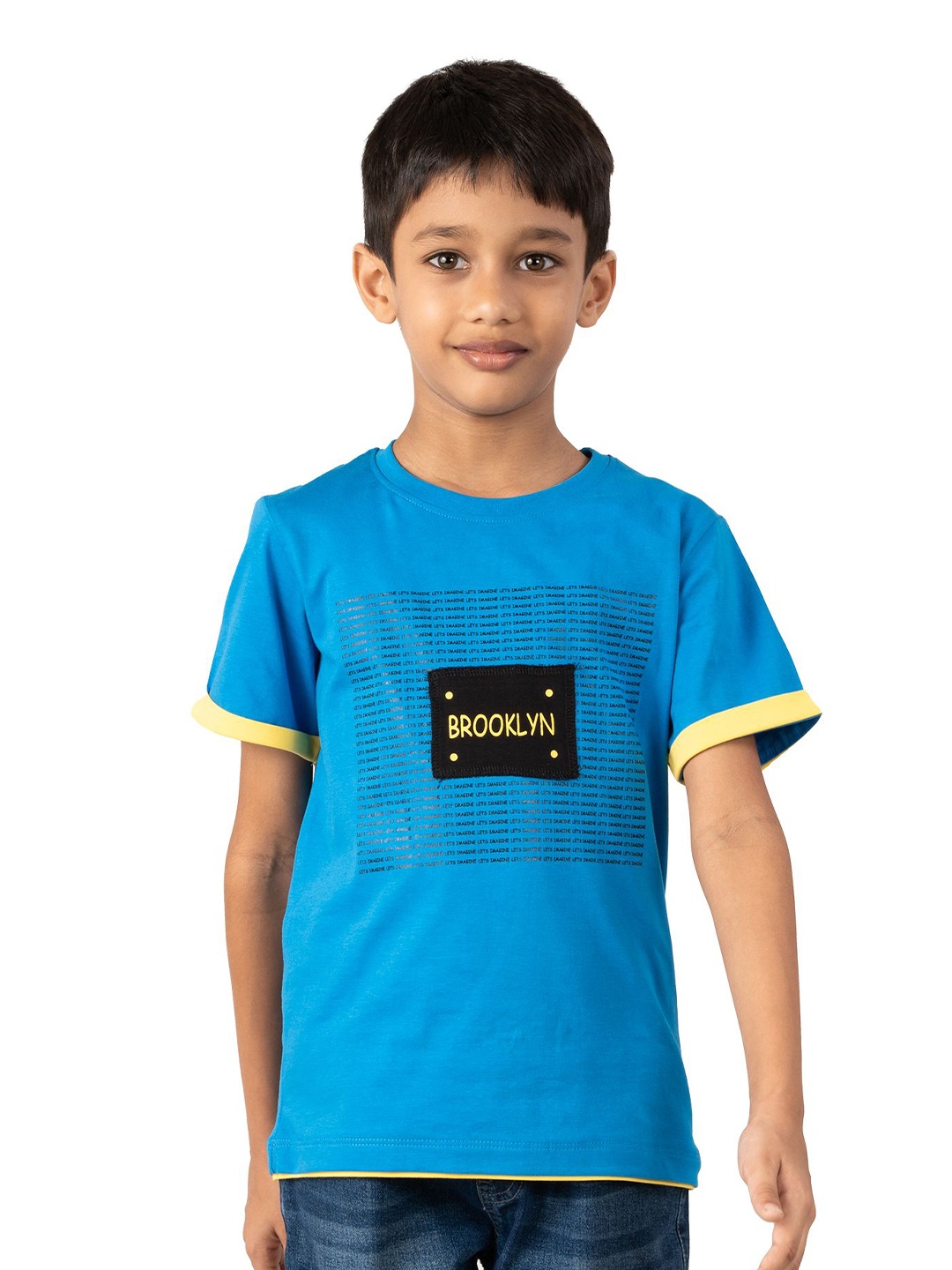 

YOUMAA Boys Pure Cotton T-shirt, Blue