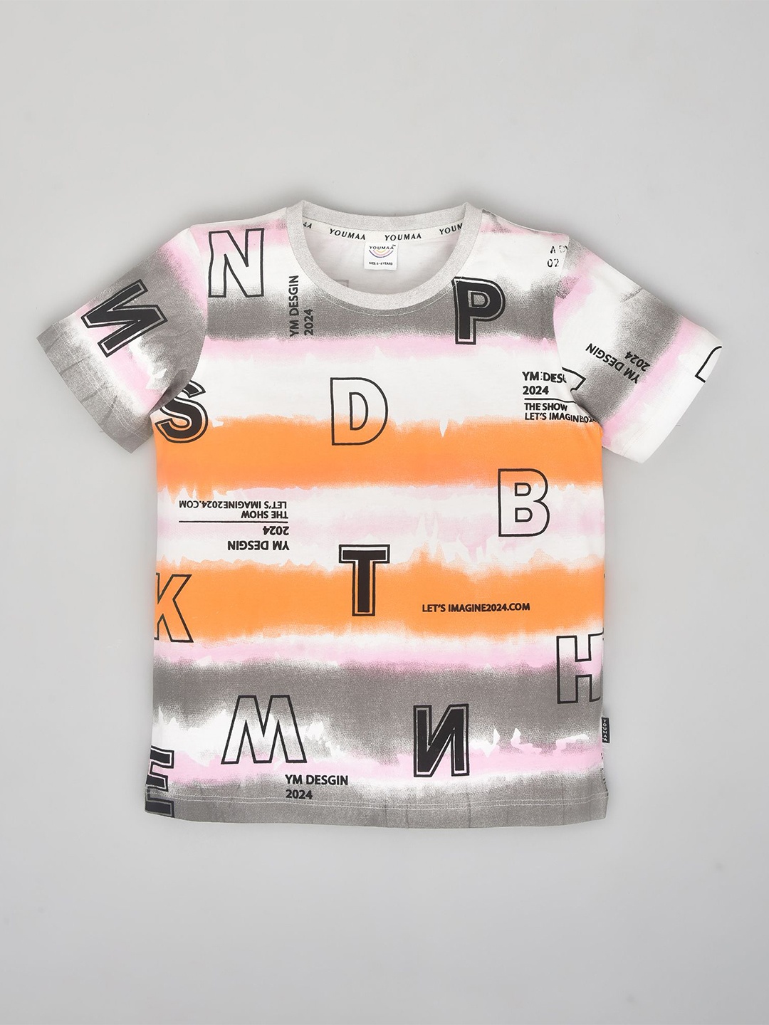

YOUMAA Boys Conversational Printed Pure Cotton T-shirt, Orange