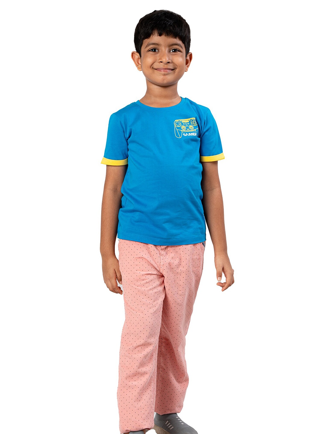 

YOUMAA Boys Pure Cotton T-shirt, Blue