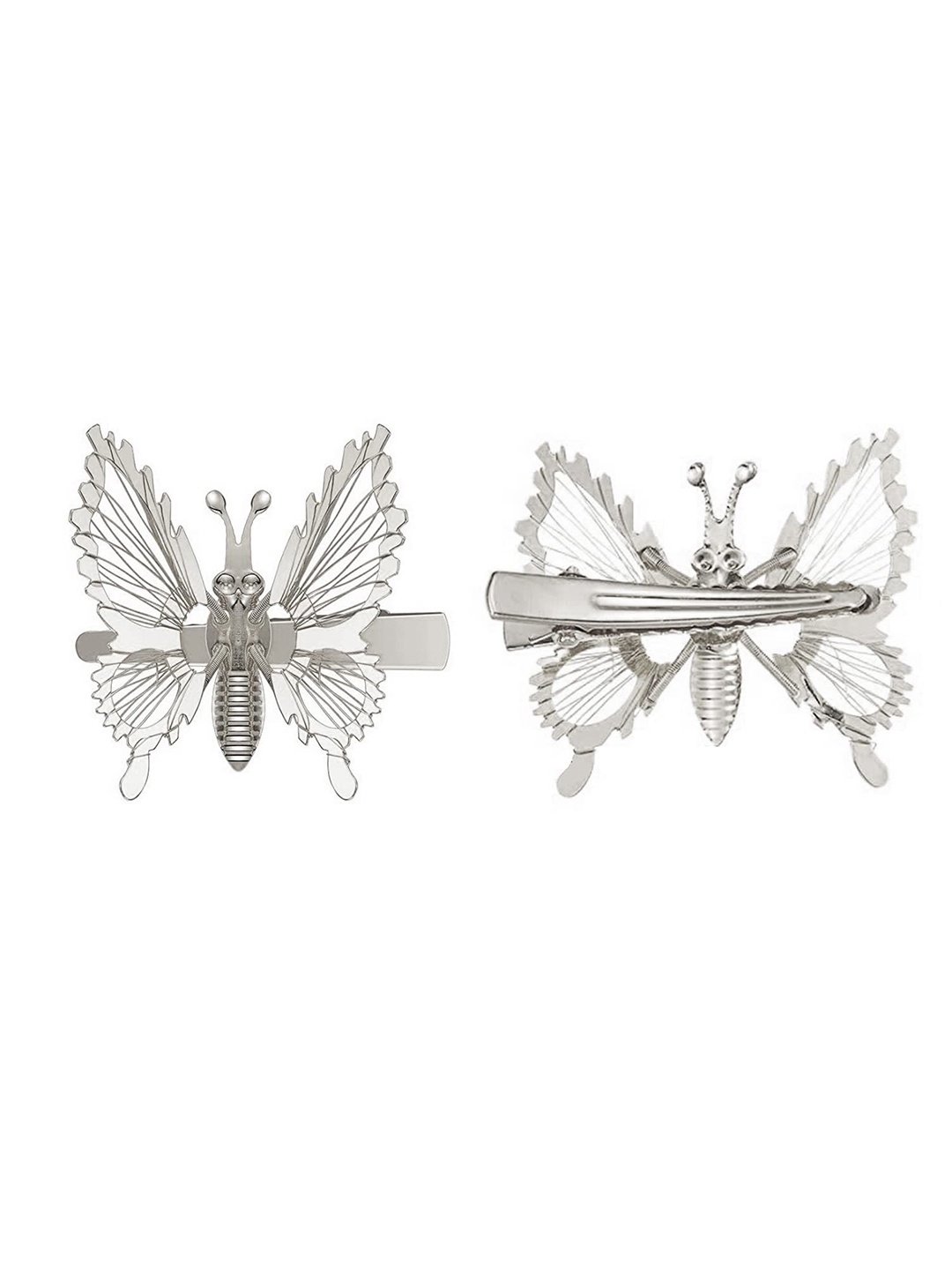 

BAESD Girls Set of 4 Embellished Alligator Hair Clip, Silver