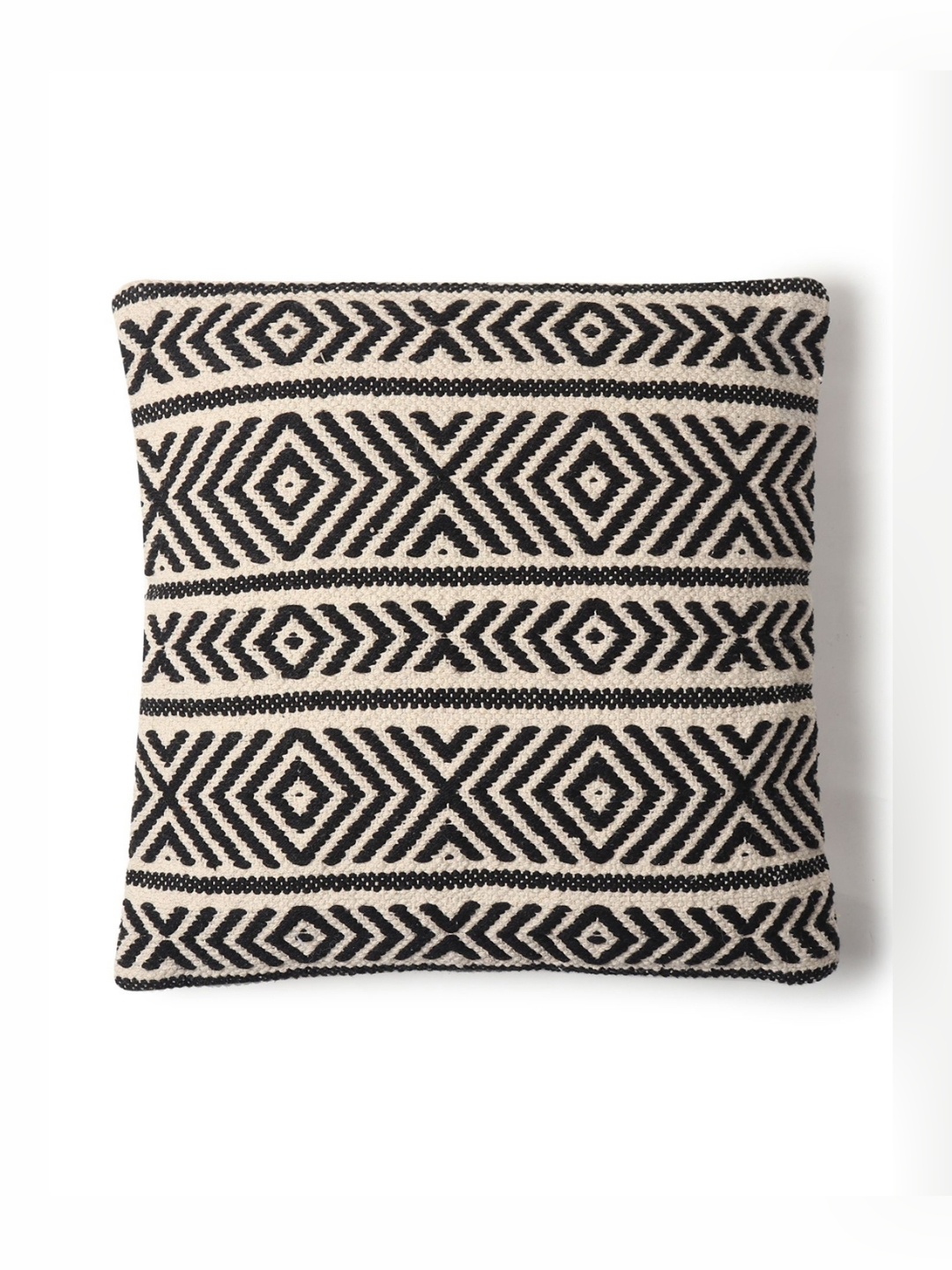 

HABERE INDIA Black & Cream Geometric Square Cushion Covers