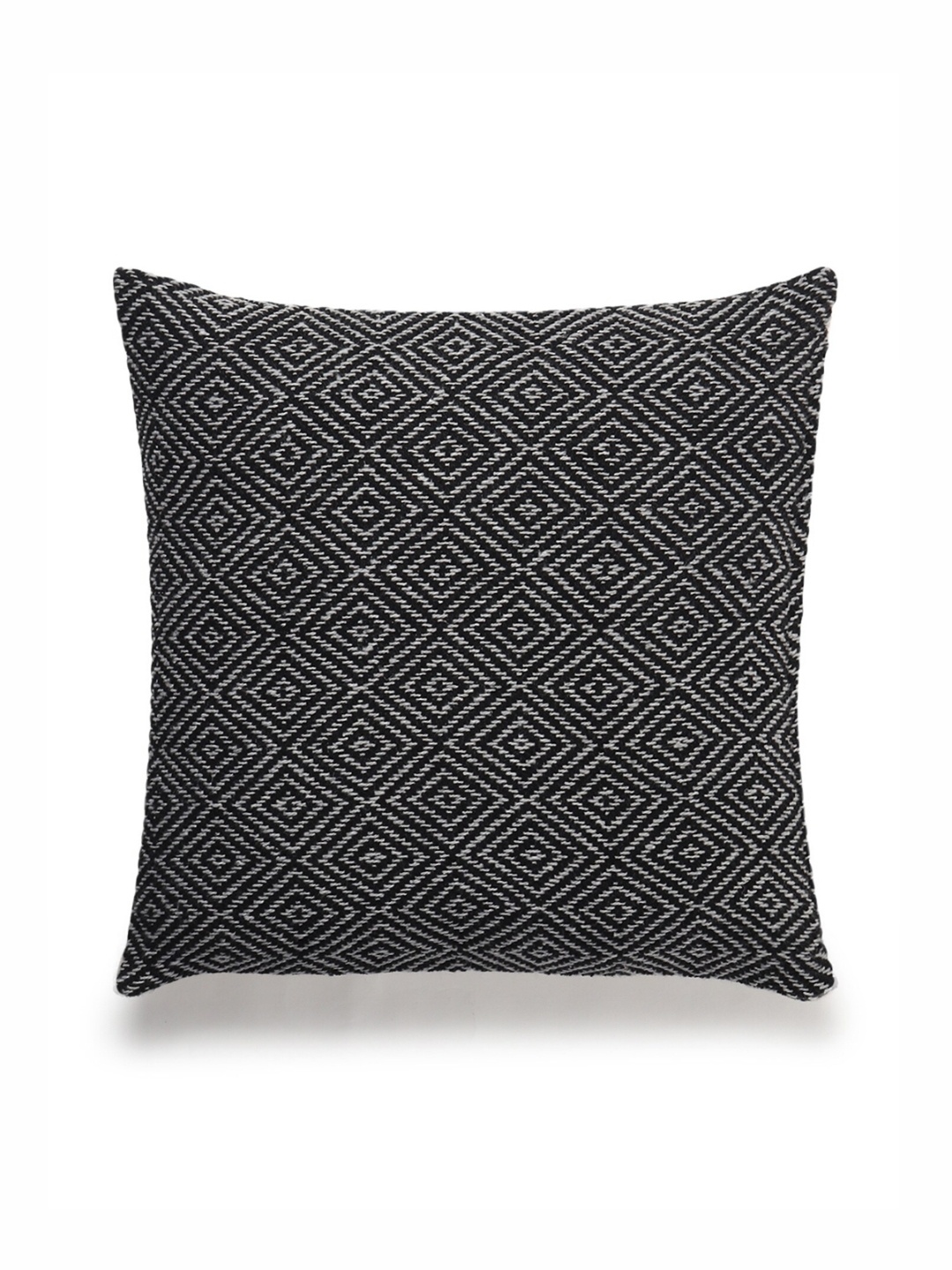 

HABERE INDIA Black & Grey Geometric Square Cushion Covers