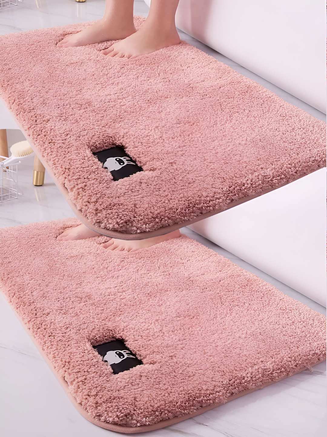 

P-Plus International 2-Pcs Pink Microfiber Doormats