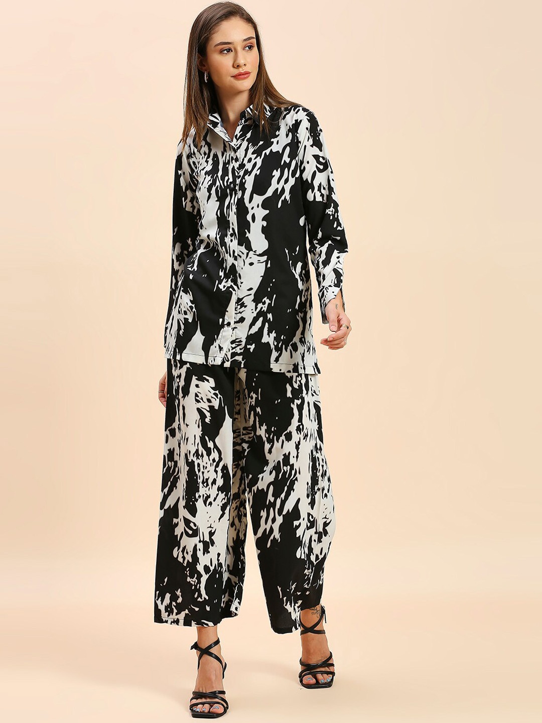 

GUFRINA Abstract Printed Long sleeves Shirt & Trousers, Black