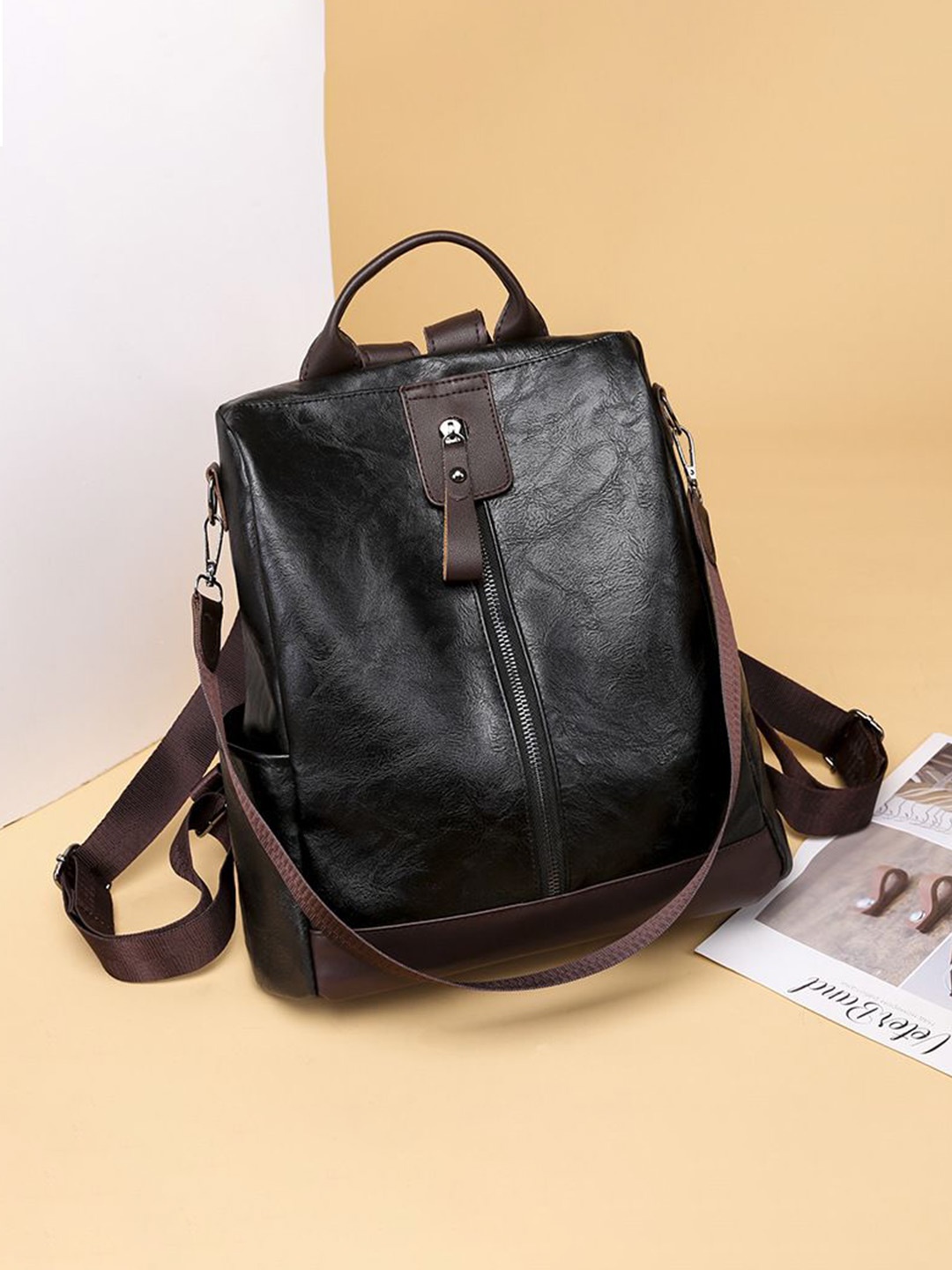 

Diva Dale Women Anti-Theft Textured Backpack, Black