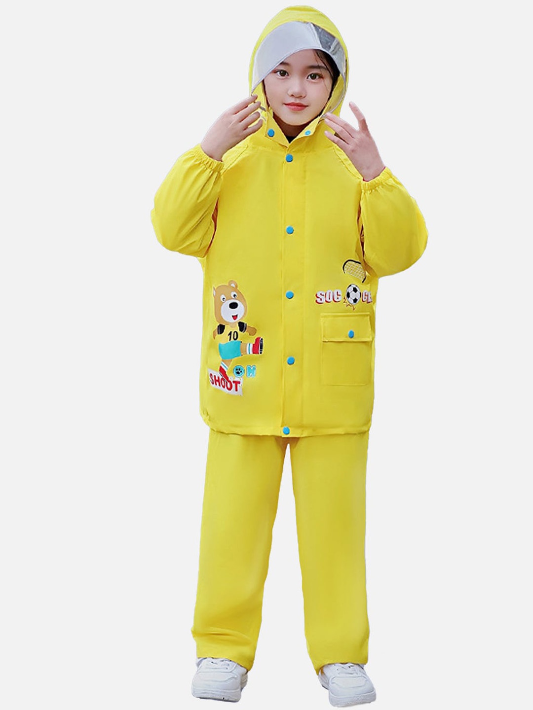 

Little Surprise Box LLP Kids Hooded Rain Jacket, Yellow
