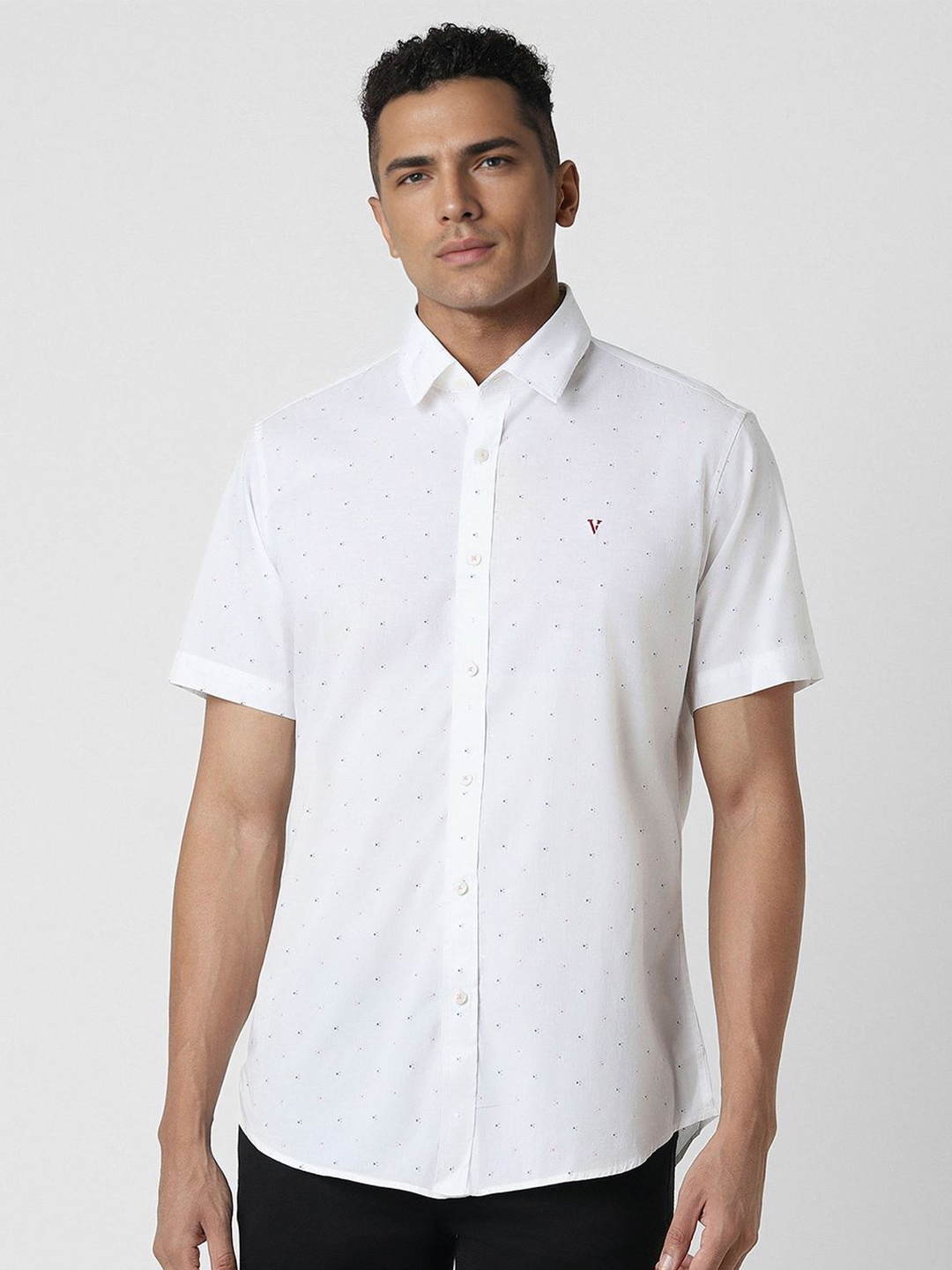 

Van Heusen Sport Slim Fit Opaque Printed Cotton Casual Shirt, White