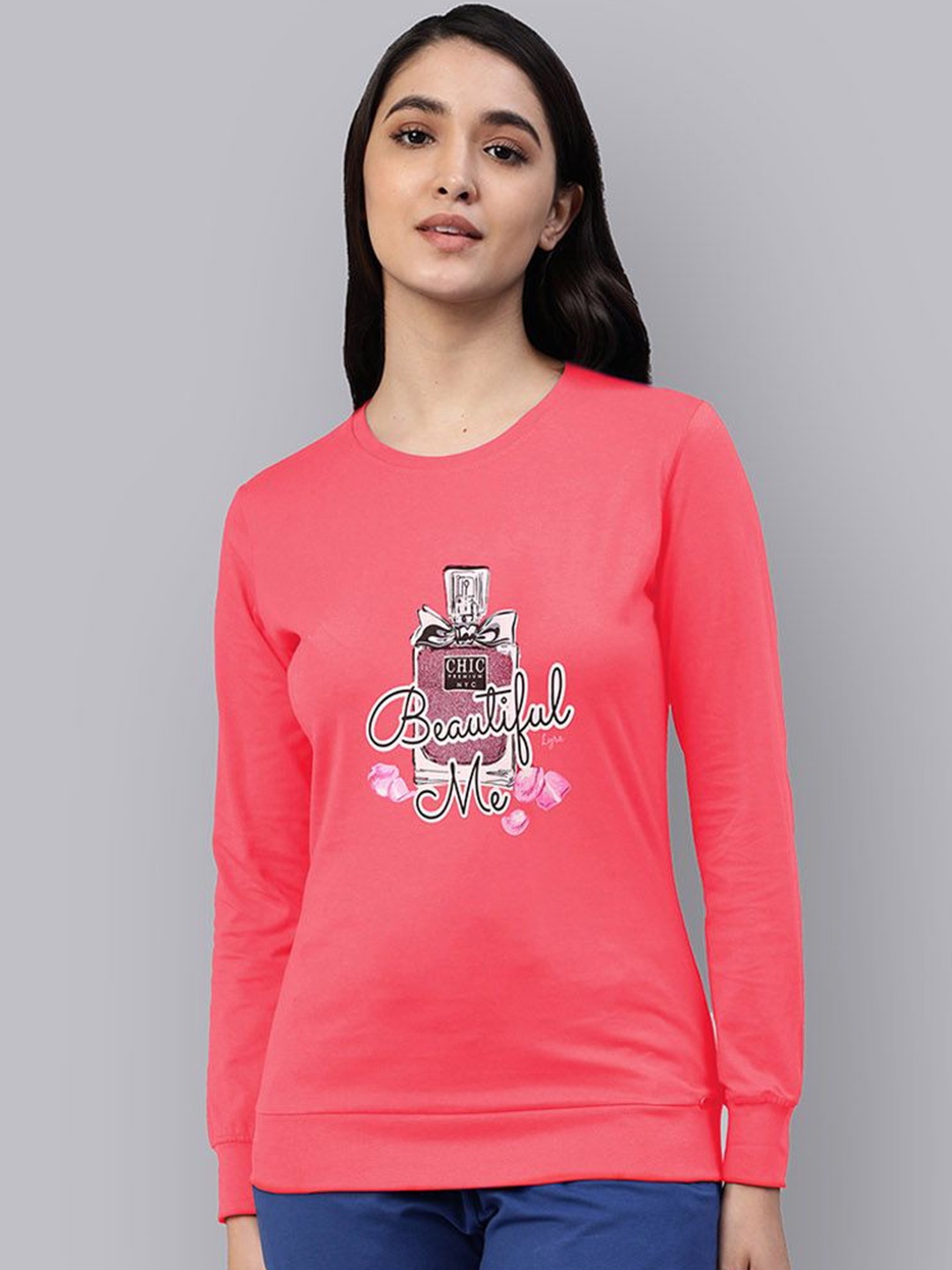 

LYRA Graphic Printed Anti Odour Fleece Sweatshirt, Pink