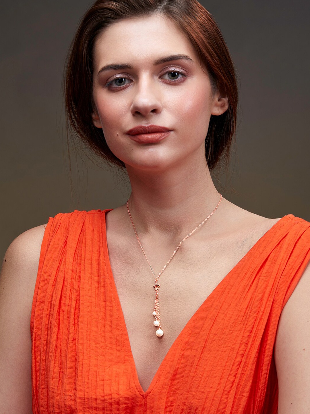 

MINUTIAE Brass Rose Gold-Plated Necklace With Chain