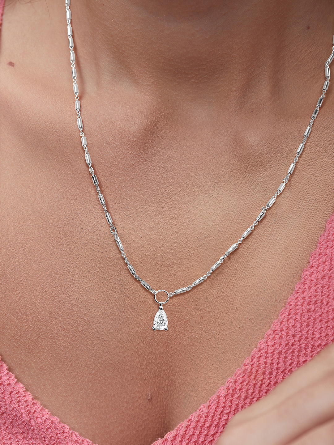 MINUTIAE Brass Silver-Plated Necklace With Chain
