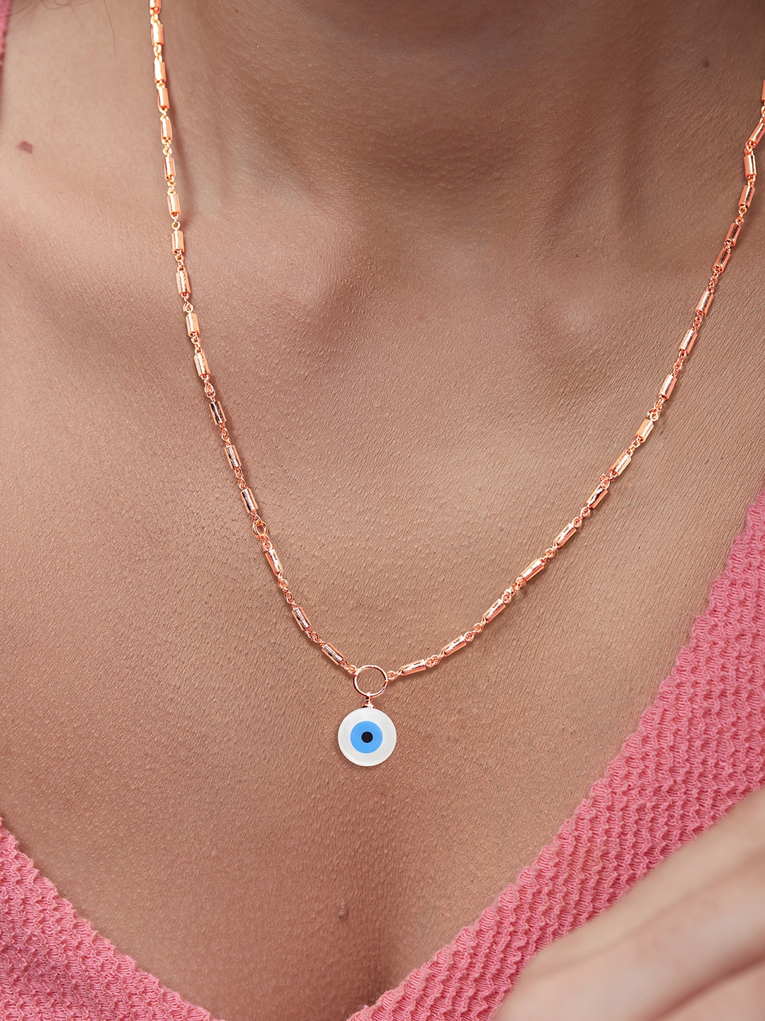 

MINUTIAE Rose Gold-Plated Stones-Studded Necklace