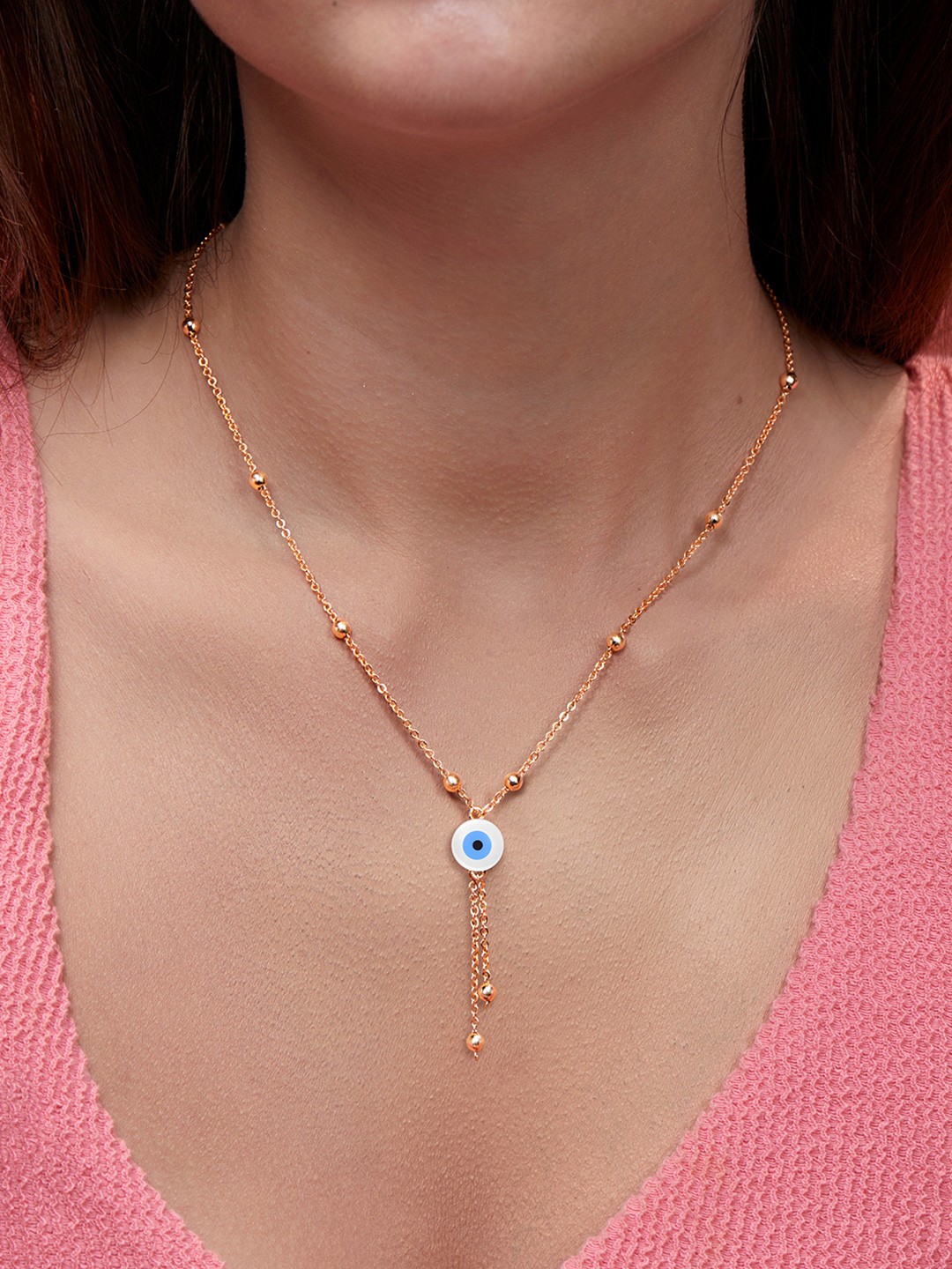

MINUTIAE Gold-Plated Stones-Studded Necklace With Chain