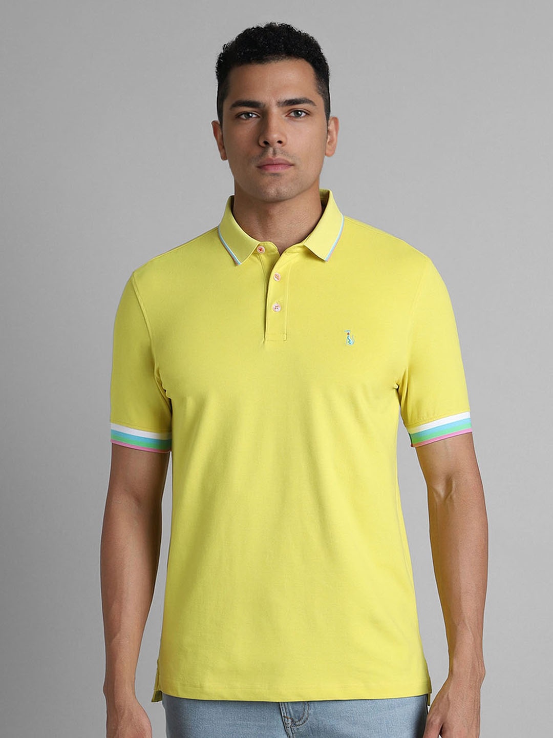 

SIMON CARTER LONDON Polo Collar Slim Fit T-shirt, Yellow