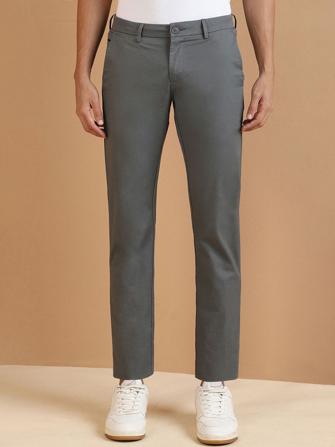 

Allen Solly Men Mid Rise Slim Fit Regular Trouser, Grey