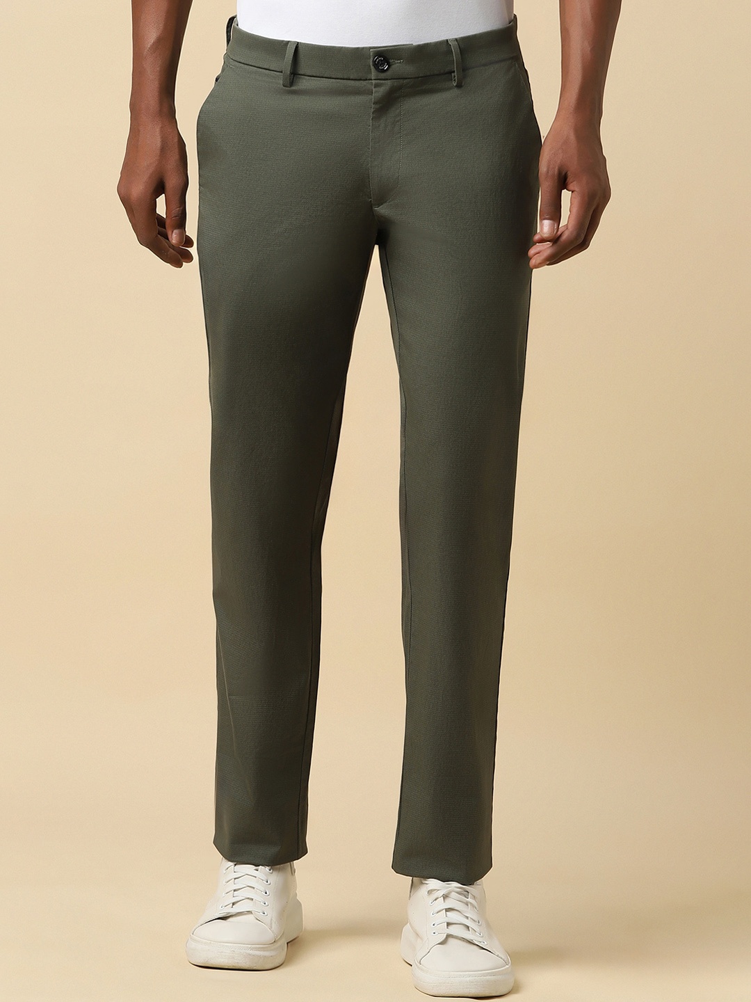 

Allen Solly Men Mid Rise Slim Fit Regular Trouser, Olive