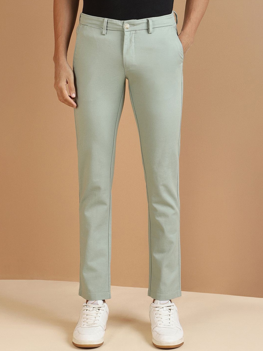 

Allen Solly Men Mid Rise Slim Fit Regular Trouser, Green