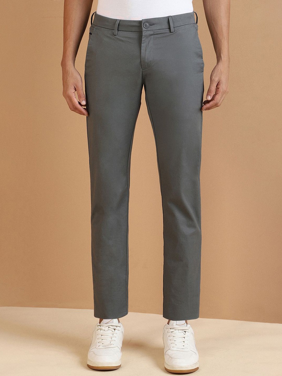

Allen Solly Men Mid Rise Slim Fit Regular Trouser, Grey
